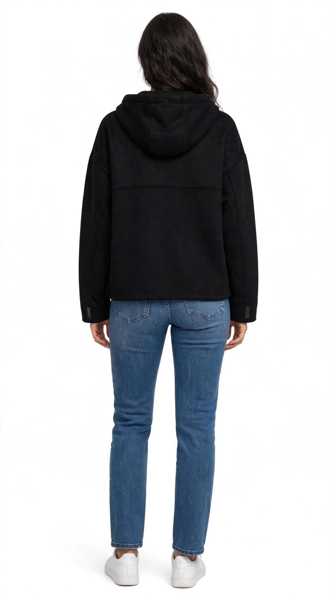 SIREN - CAPPOTTO CORTO BOXY CON CAPPUCCIO NERO