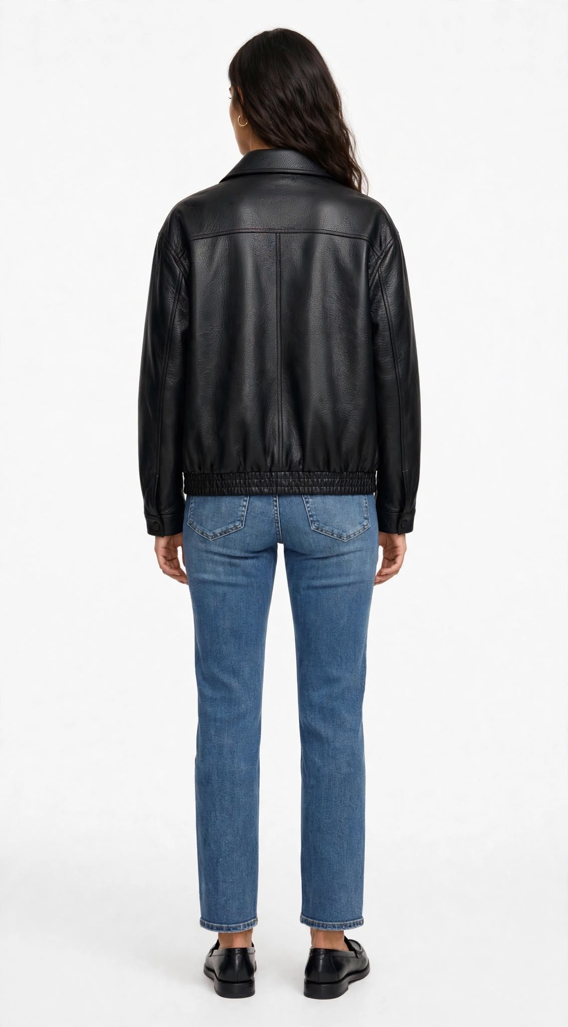 MOTHAVEN - BOMBER ECOPELLE LOOSE FIT NERO