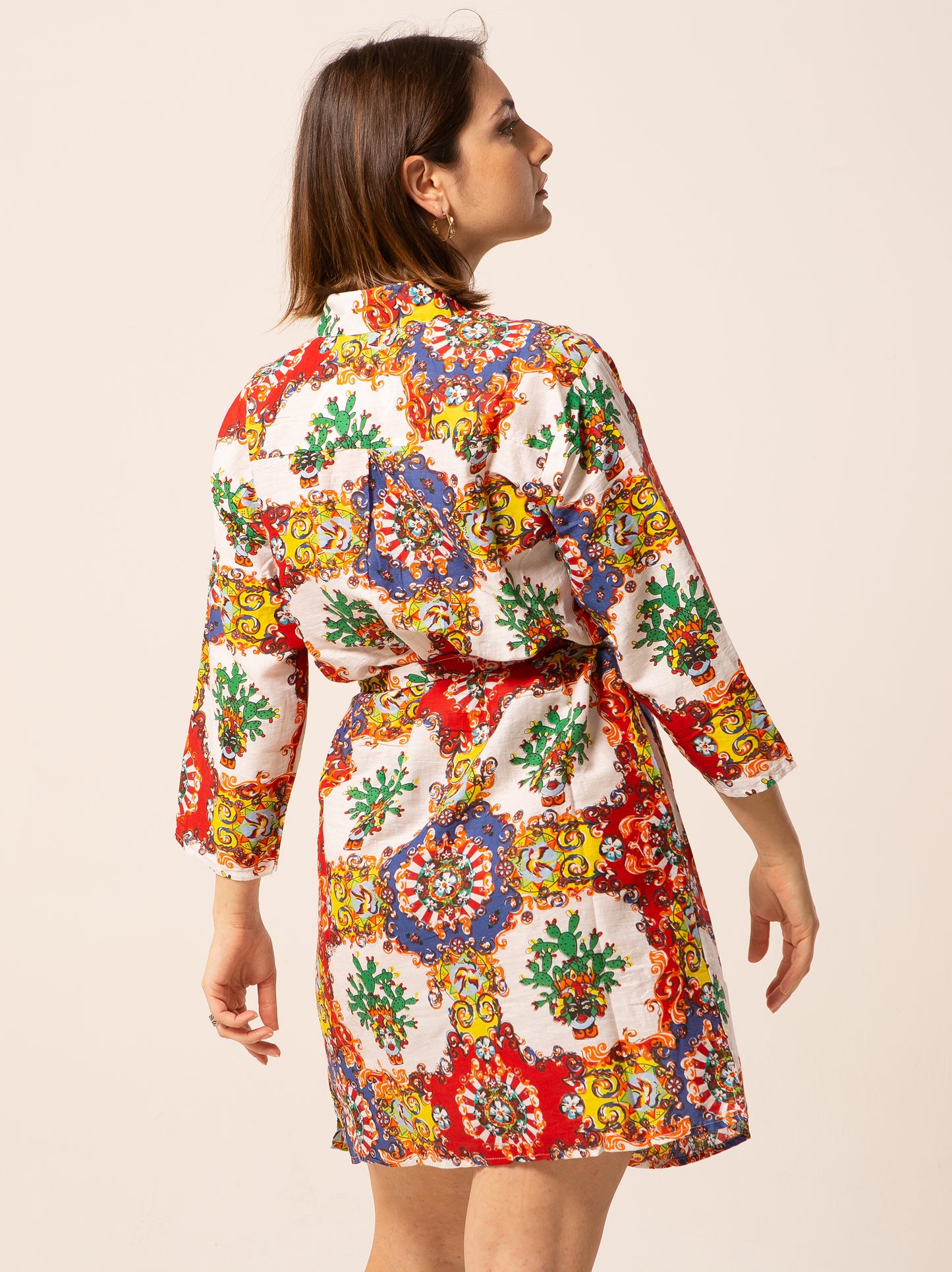 Abito Mix - rosso fantasia cactus