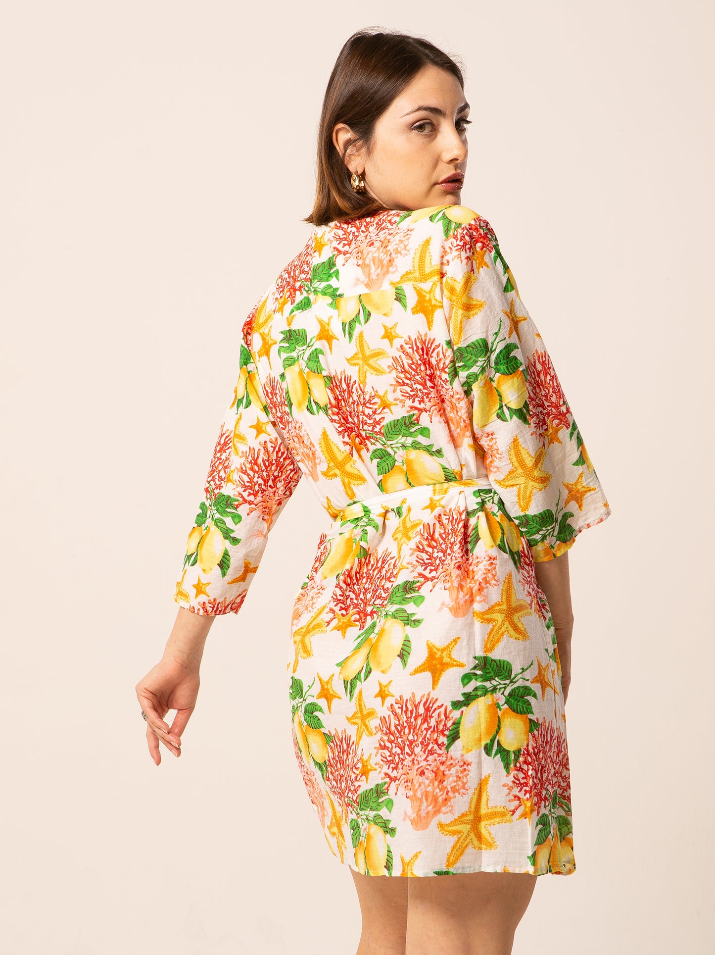 Abito Mix - rosso fantasia corallo