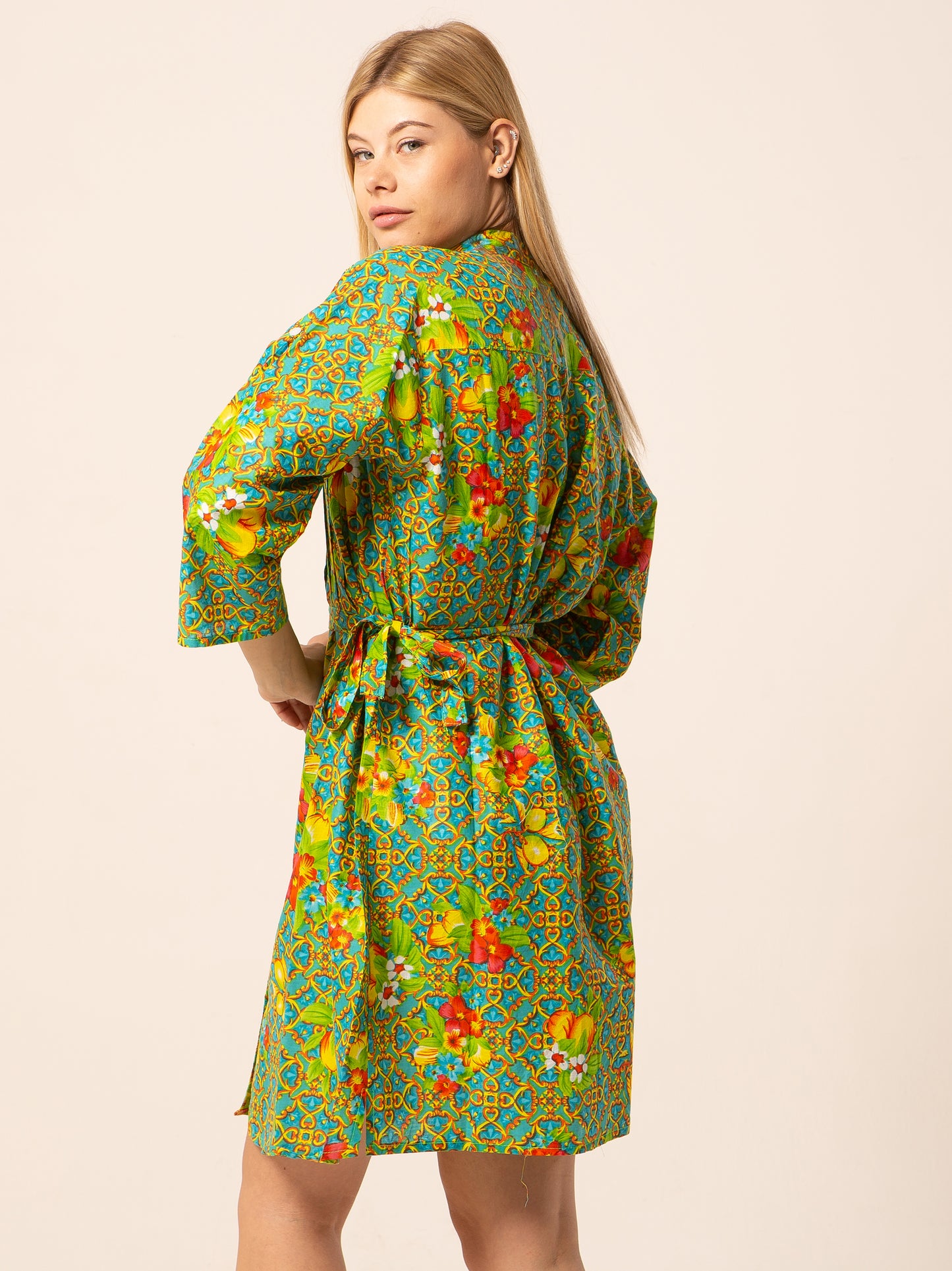 Abito Mix - azzurro fantasia damascato