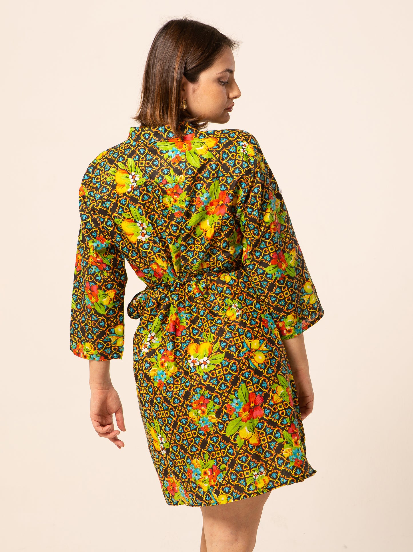 Abito Mix - nero fantasia damascato