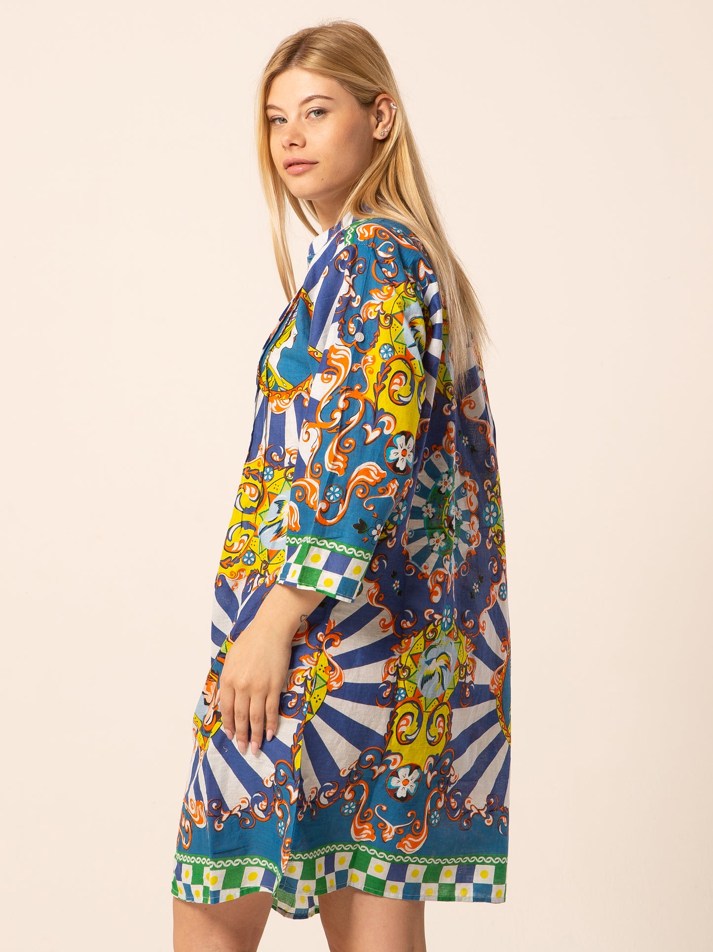 Abito Mix - azzurro fantasia donna