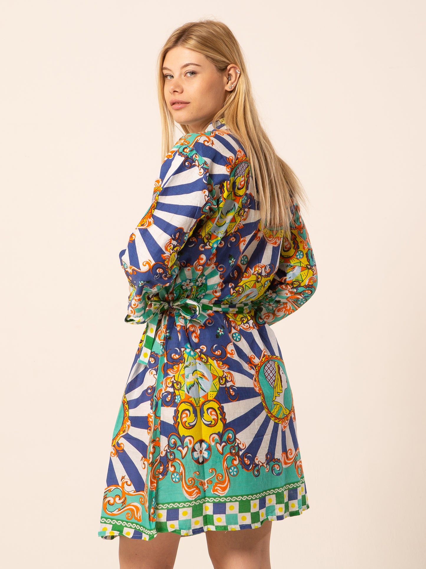 Abito Mix - verde fantasia donna