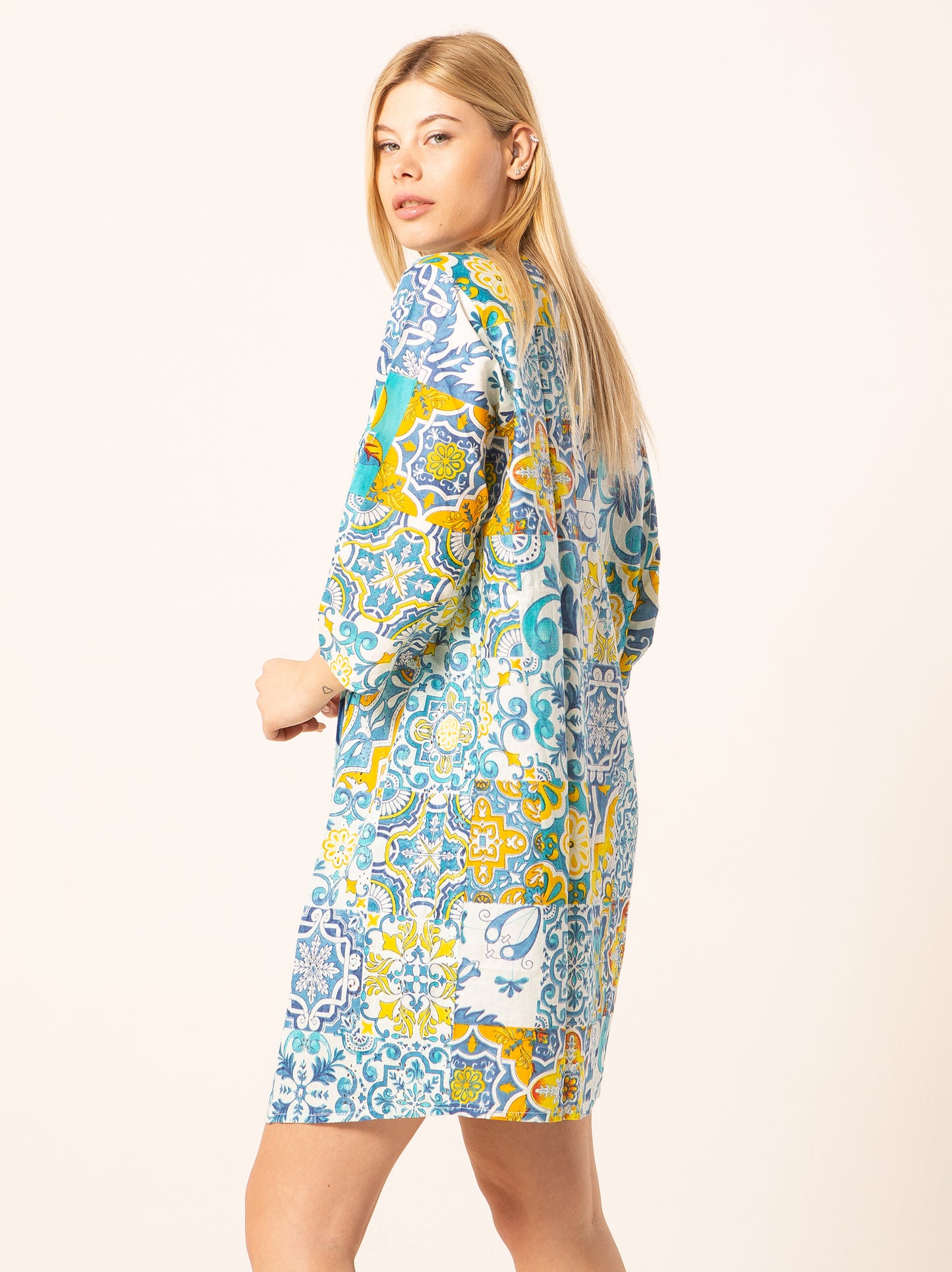 Abito Mix - celeste fantasia flower