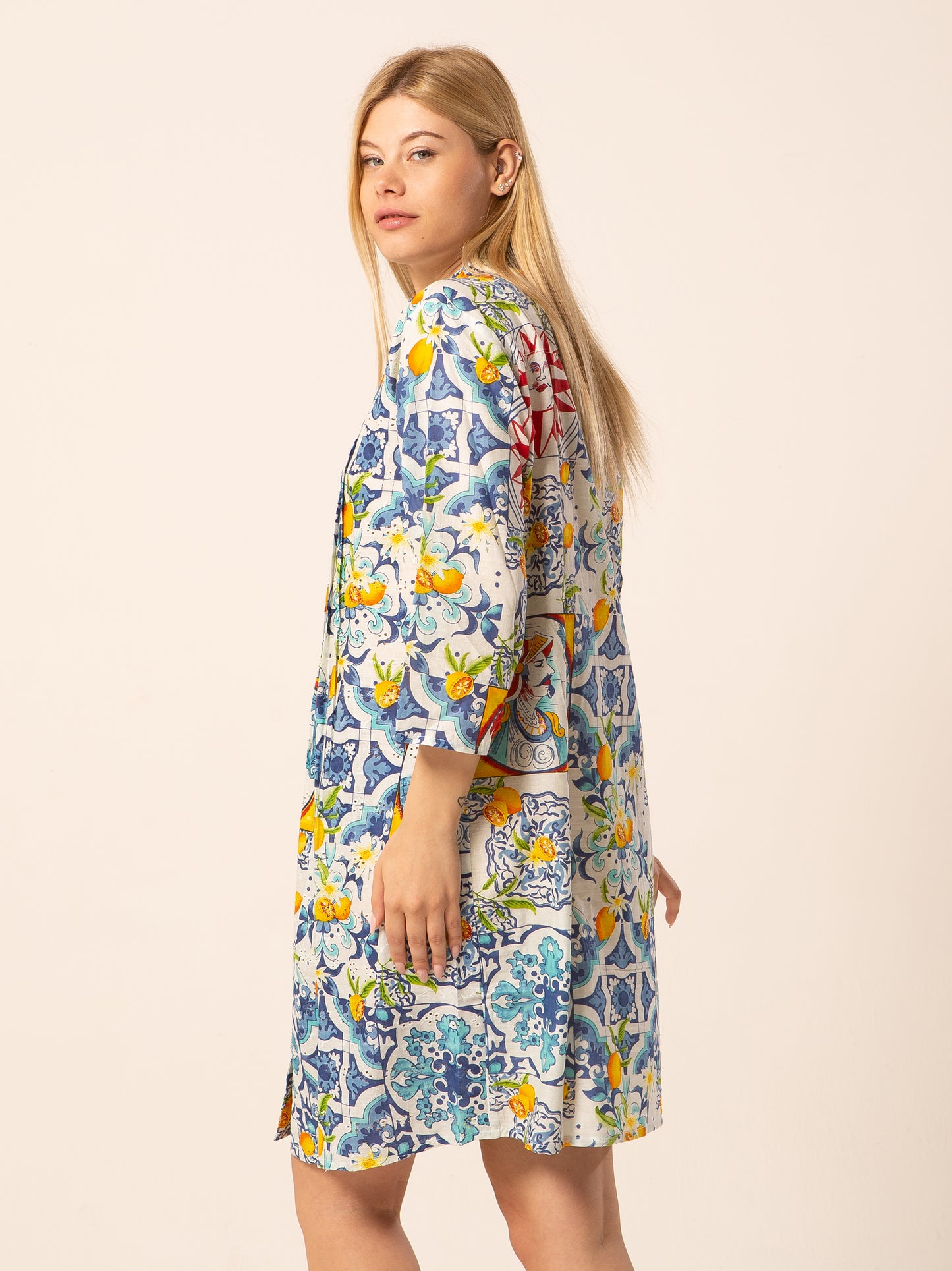 Abito Mix - blu fantasia sole luna