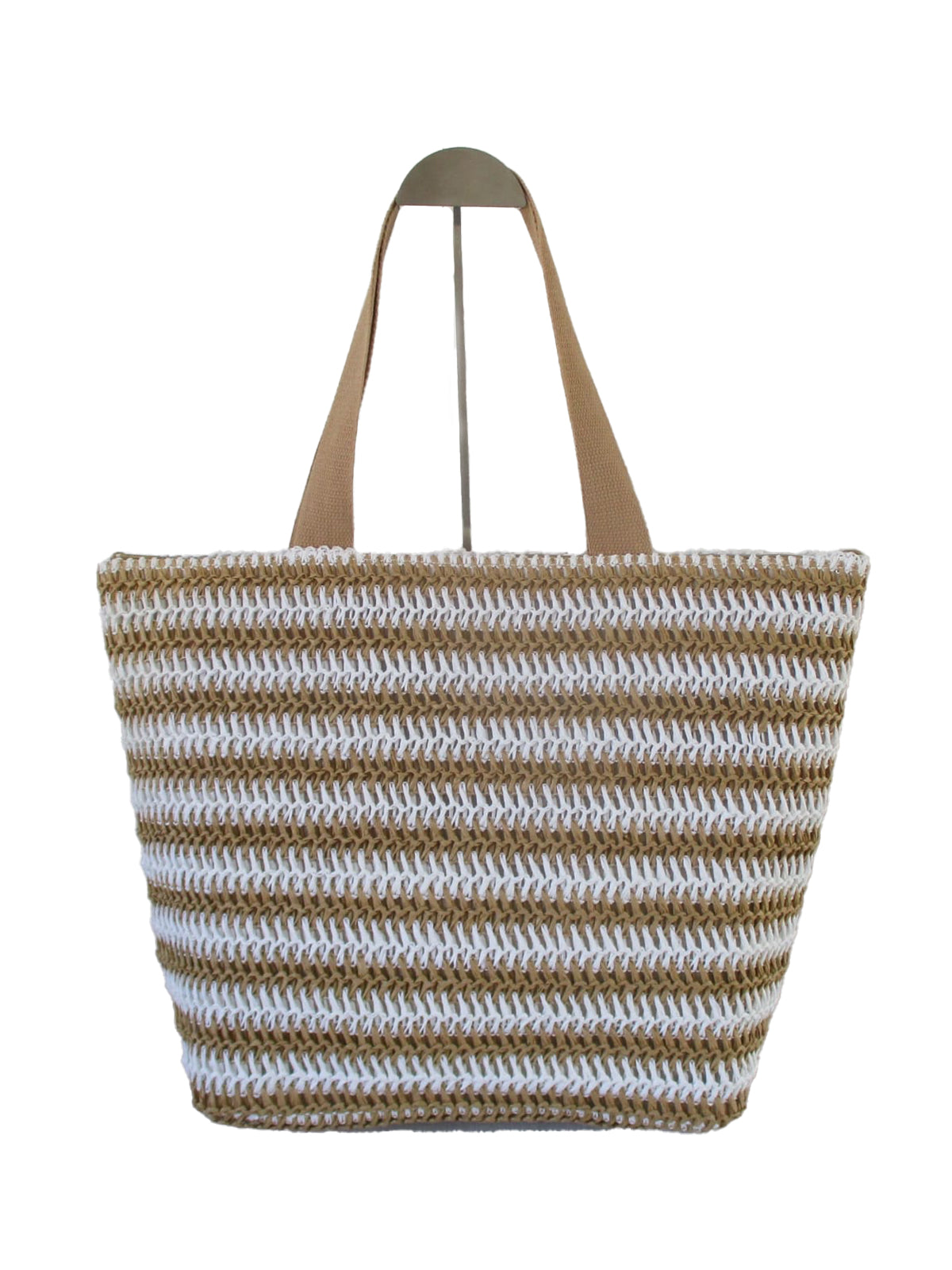 BagMinorca -Fantasia righe bianco/beige