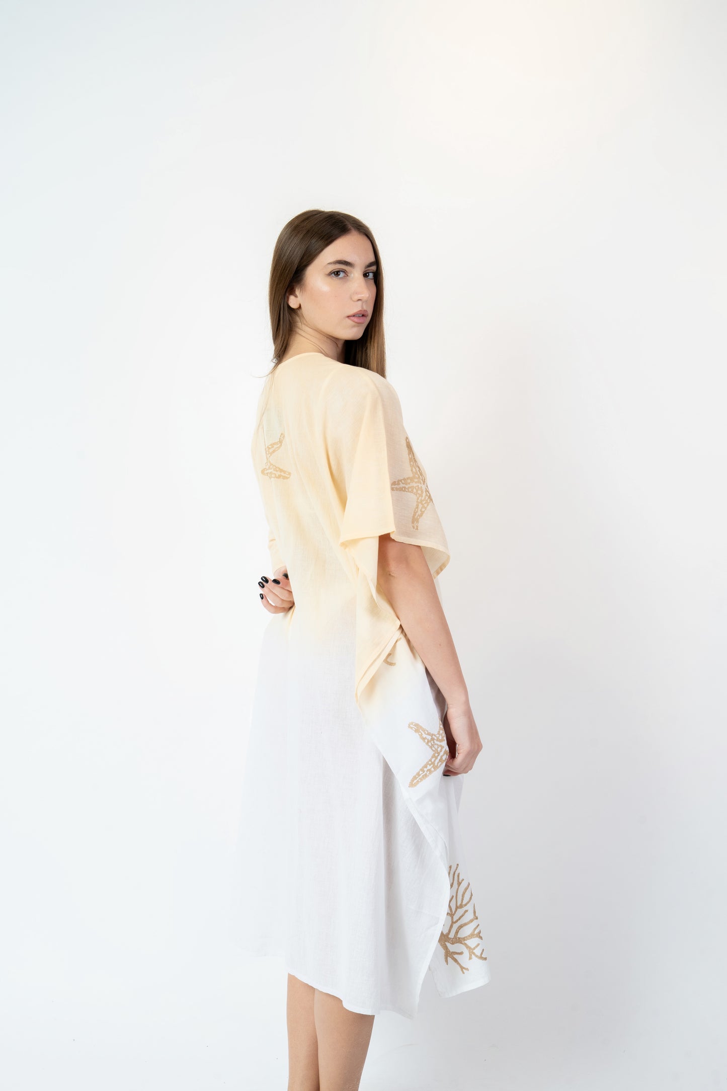 Carolina - Abito fantasia beige