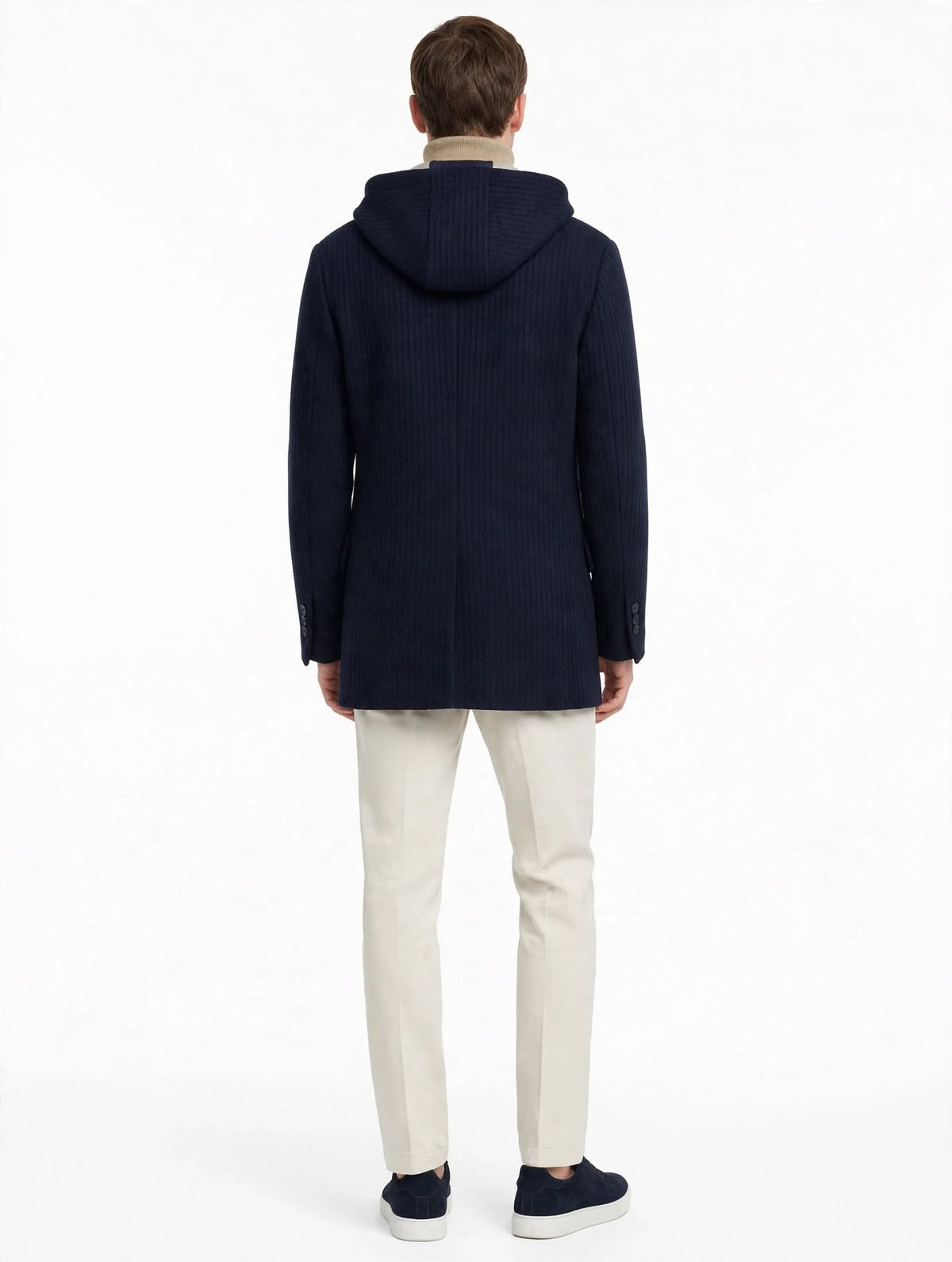 CASANOVA - CAPPOTTO IN MAGLINA CON CAPPUCCIO BLU