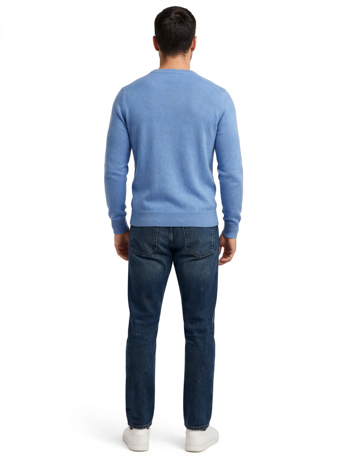 DUMONT - MAGLIONE GIRO COLLO AZZURRO