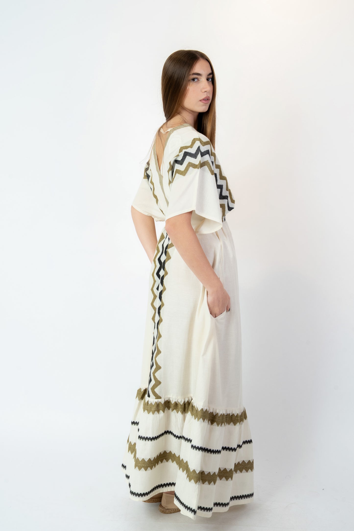 Giuditta - Abito fantasia bianco/beige