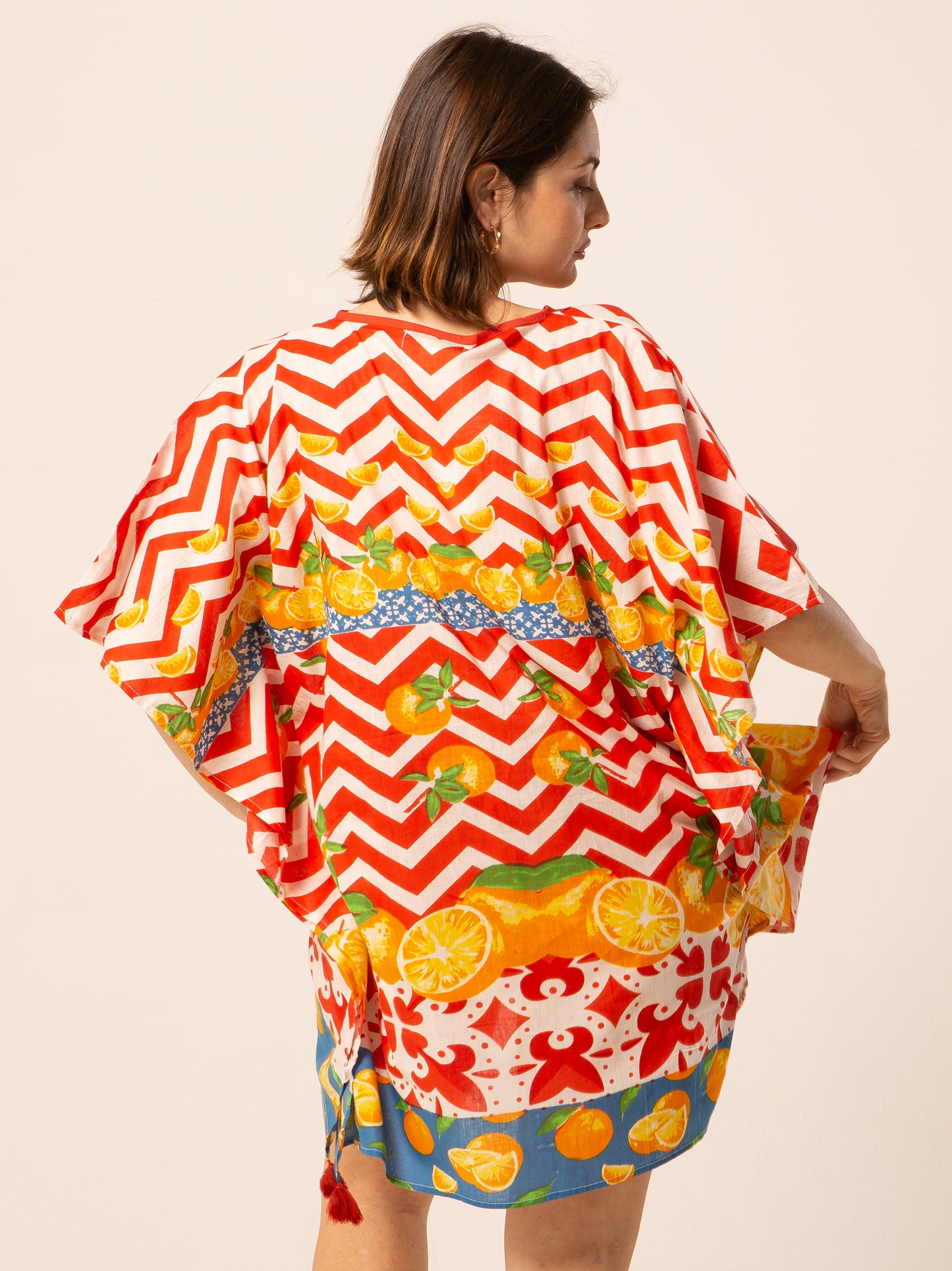 Poncho - rosso fantasia Ondora