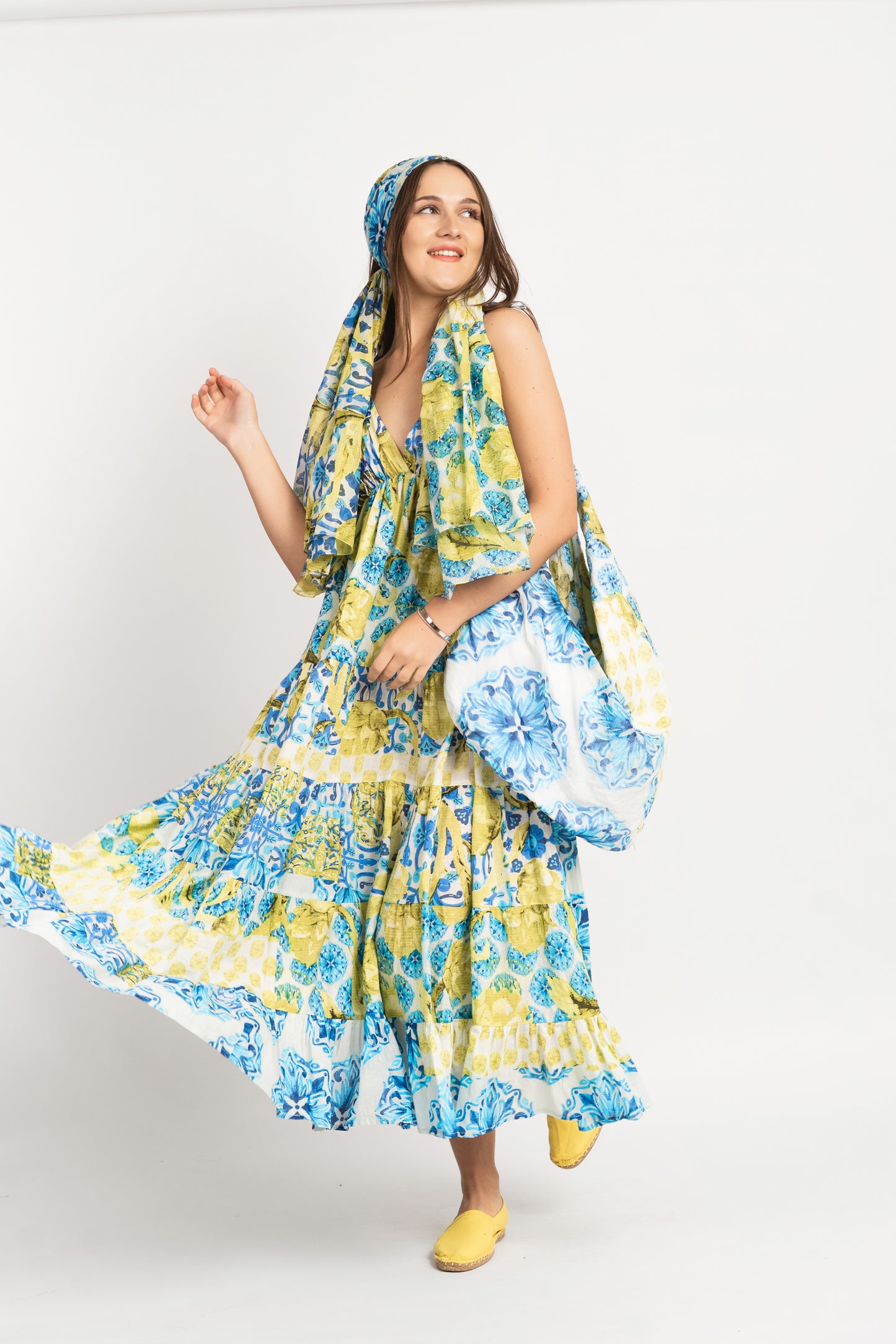 Caftan Dress - Agrigento - blue