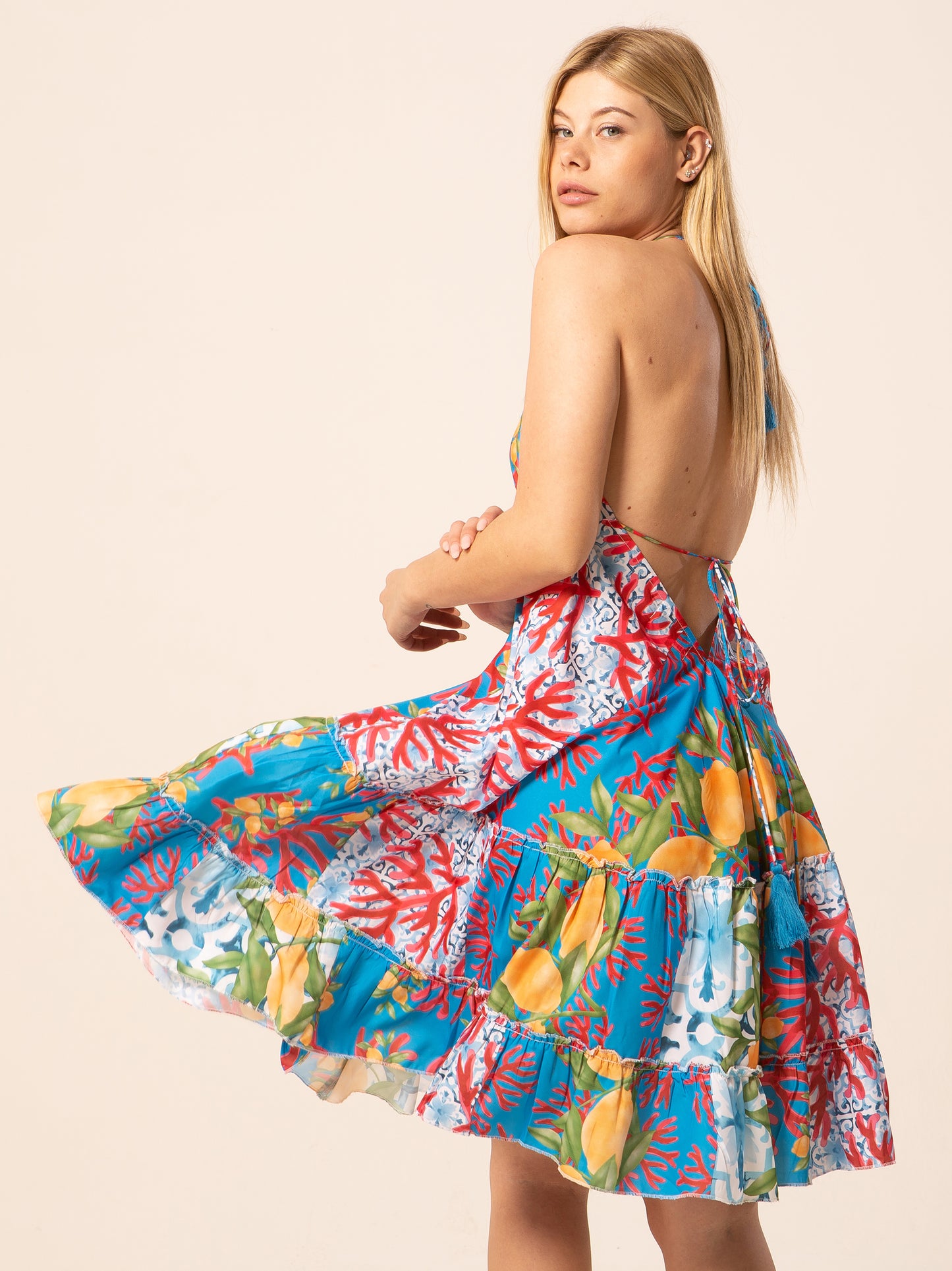 Abito Megan - celeste fantasia Coralemon