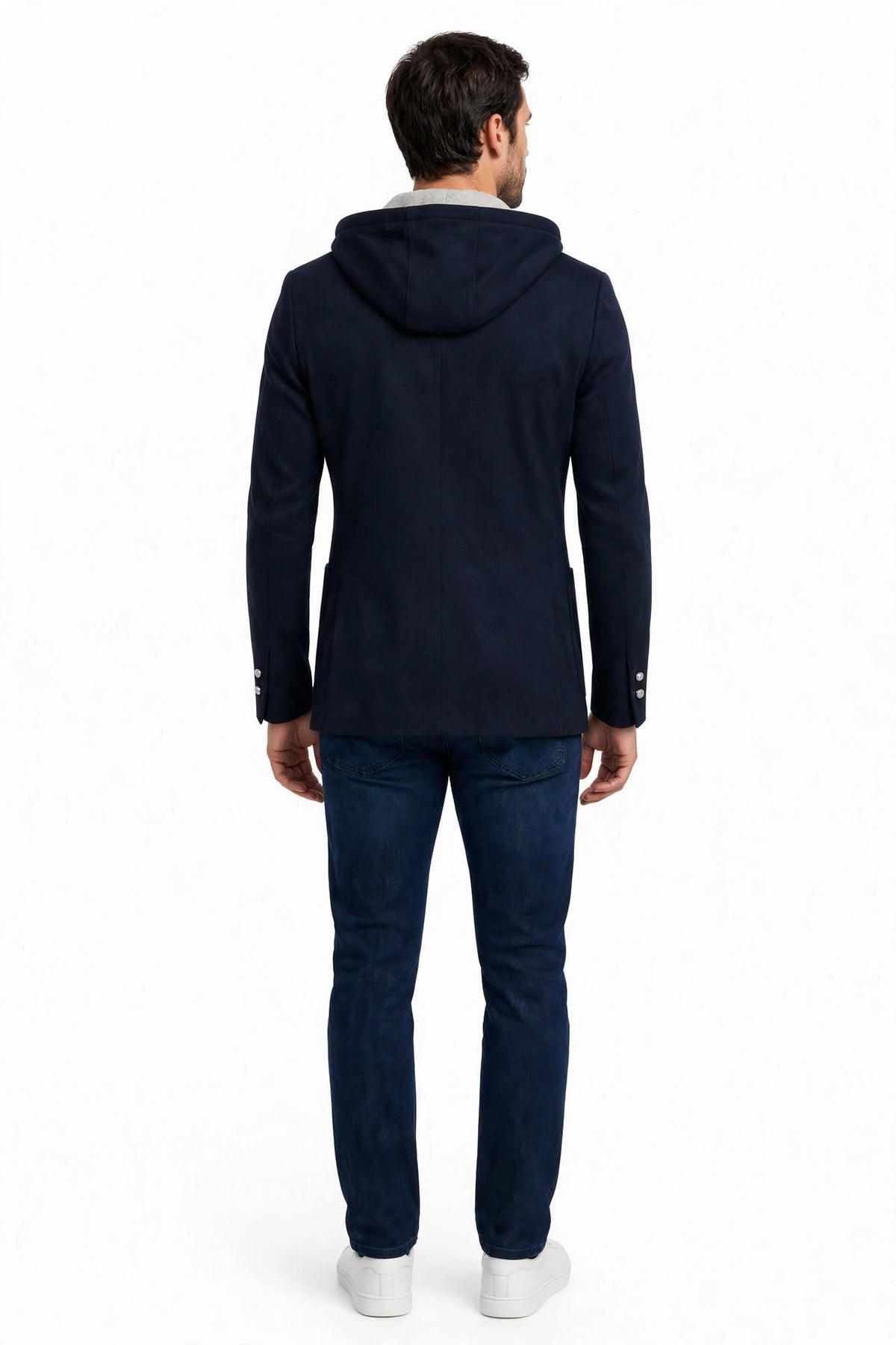 USIGNOLO - GIACCA CON CAPPUCCIO BLU
