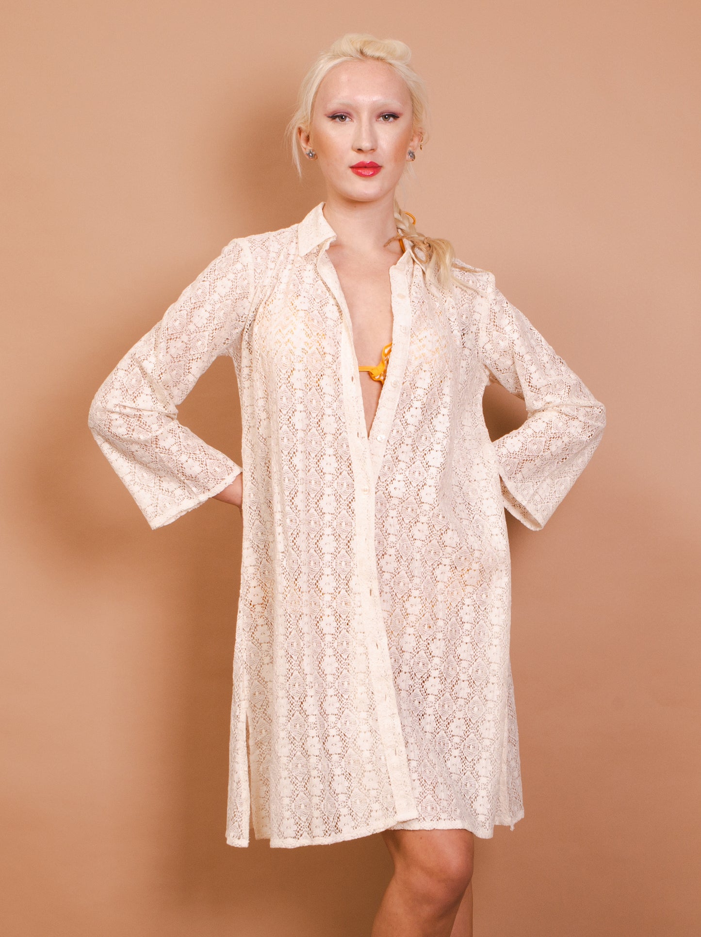 Long sleeve dress - Cefalù - ecru