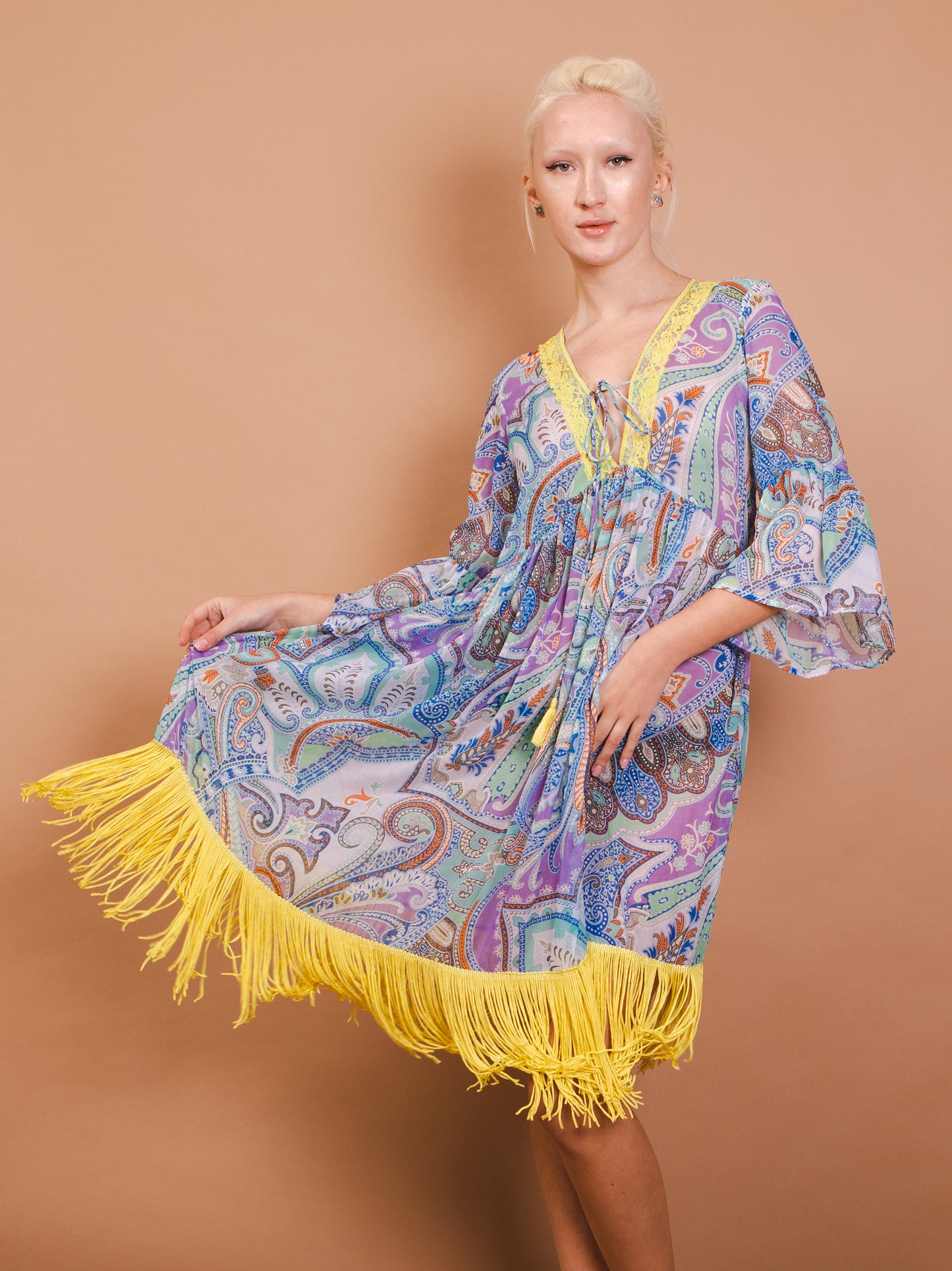 Long sleeve dress - Palma- yellow