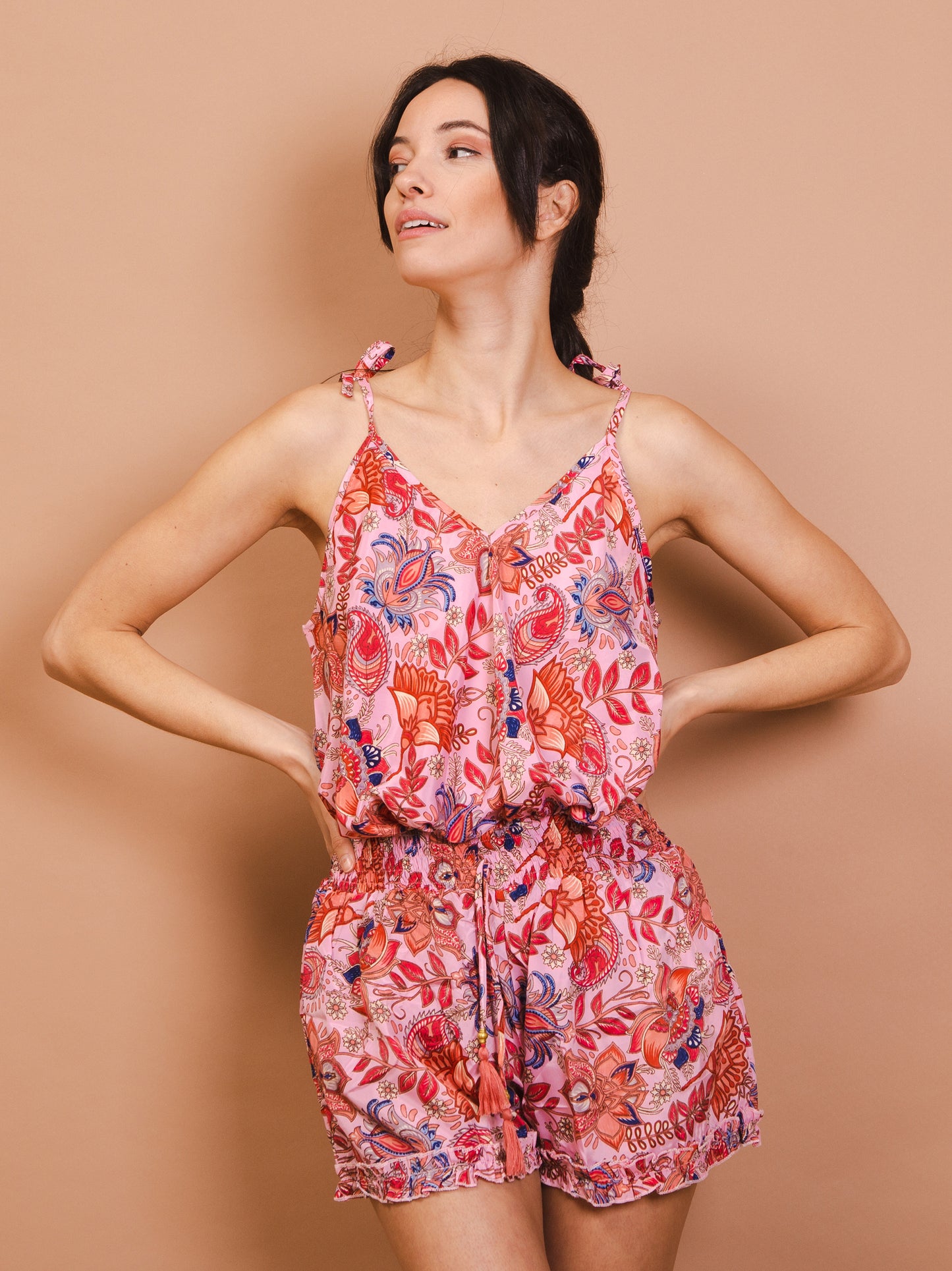 Tank top shorts coordinated set - SESETKK9- pink