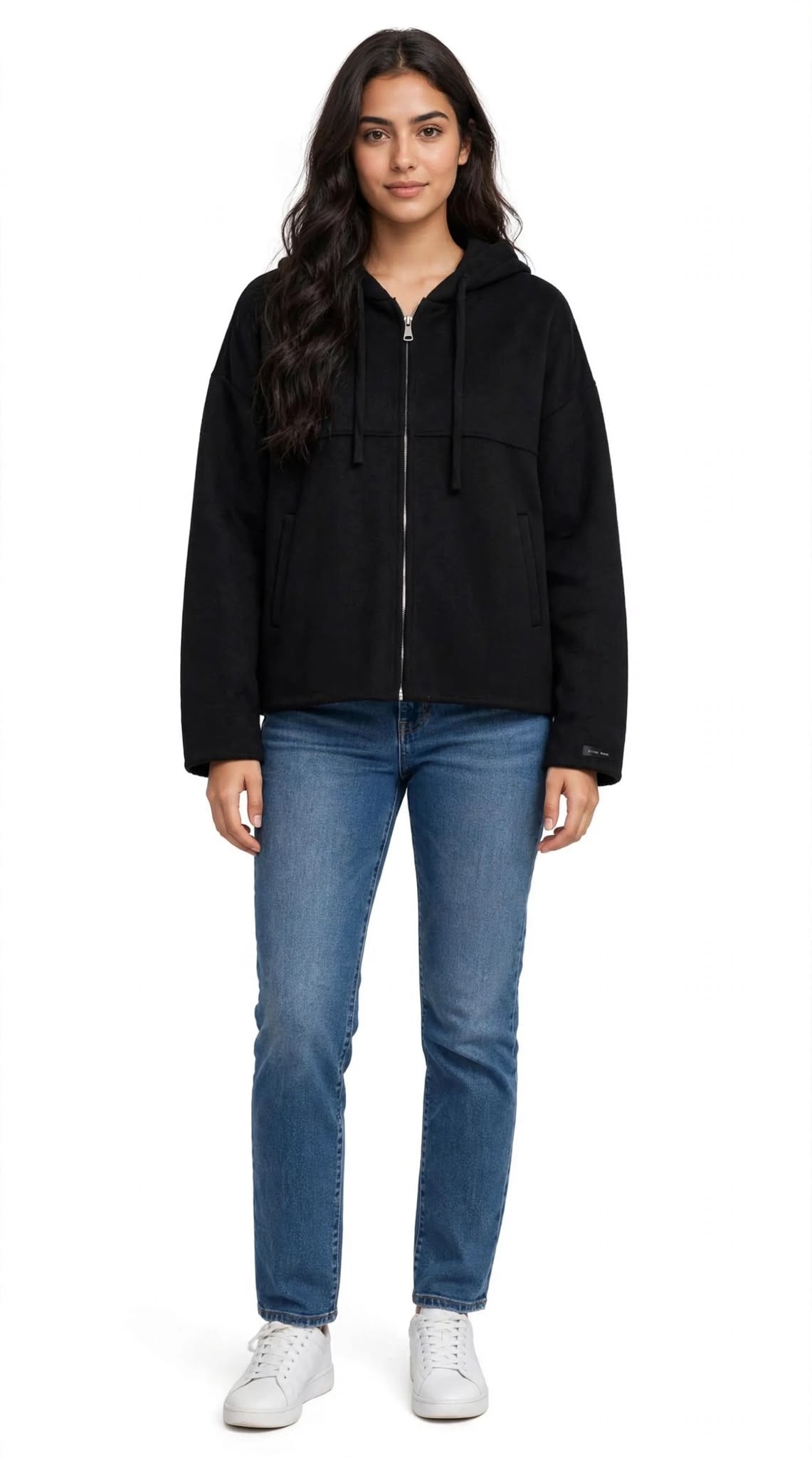 SIREN - CAPPOTTO CORTO BOXY CON CAPPUCCIO NERO