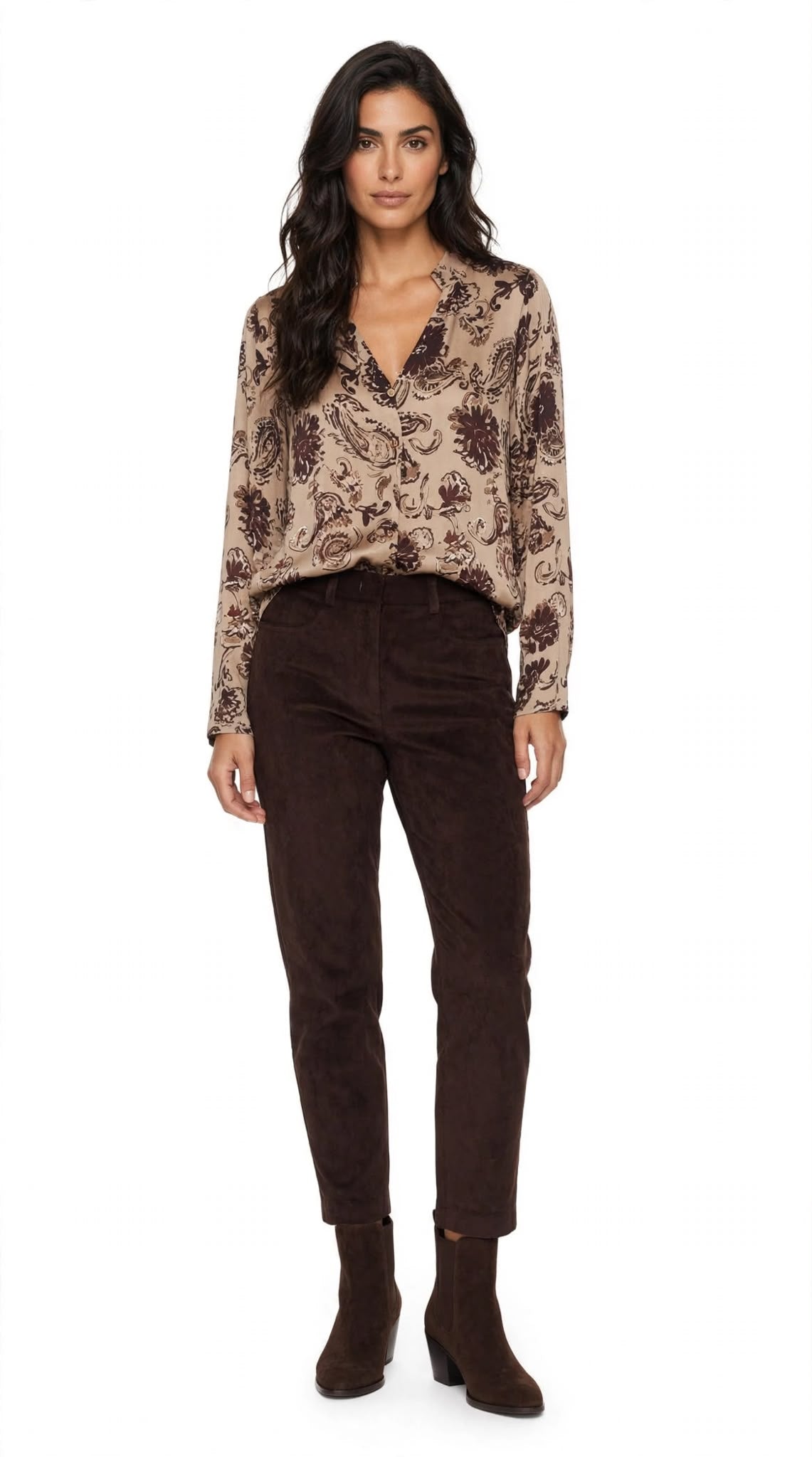 OSLO 5487 - PANTALONE DONNA VELLUTO MORO