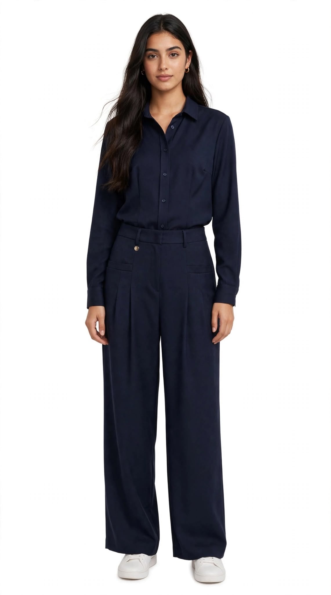 VIENNA 526 - PANTALONE A PALAZZO DONNA BLU