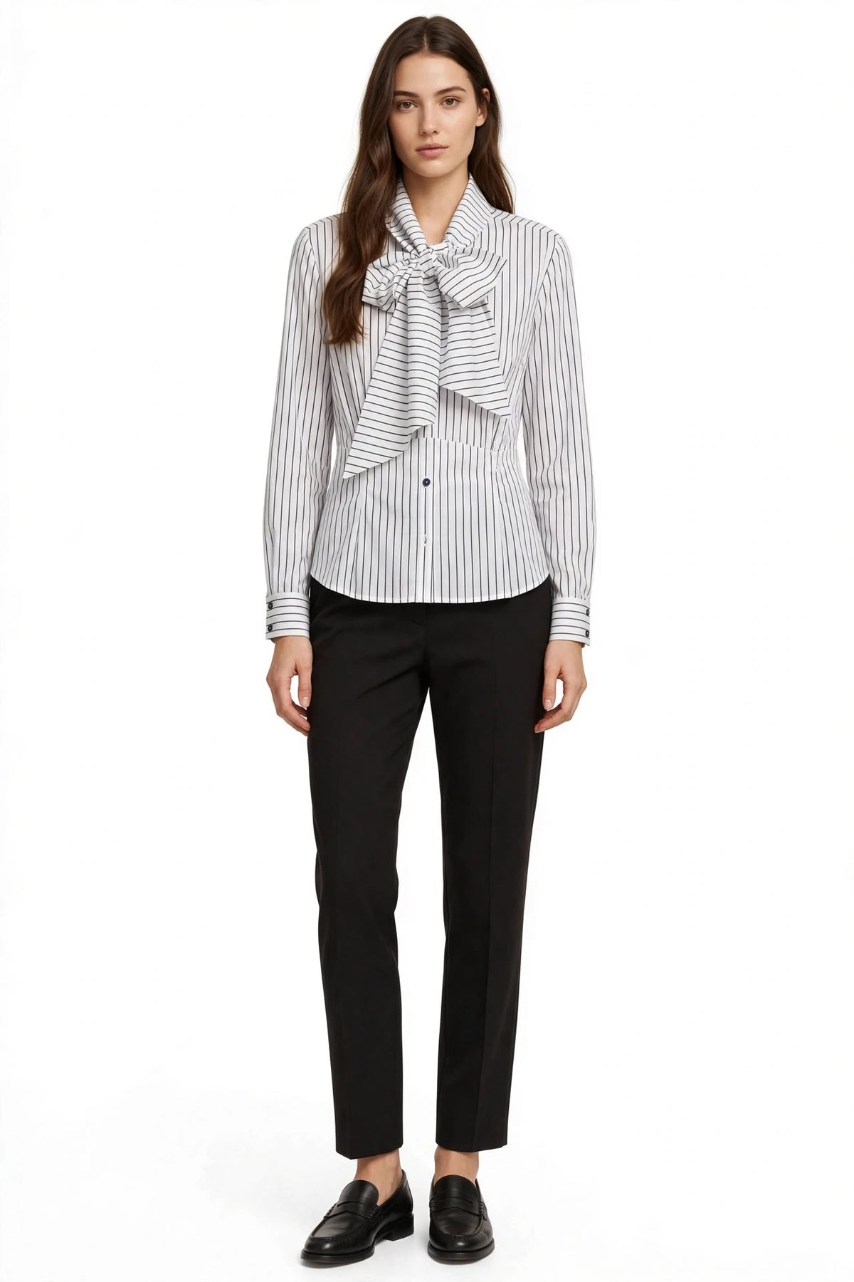 SILVER 426 - CAMICIA MANICA LUNGA CON FIOCCO LAVALLIèRE
