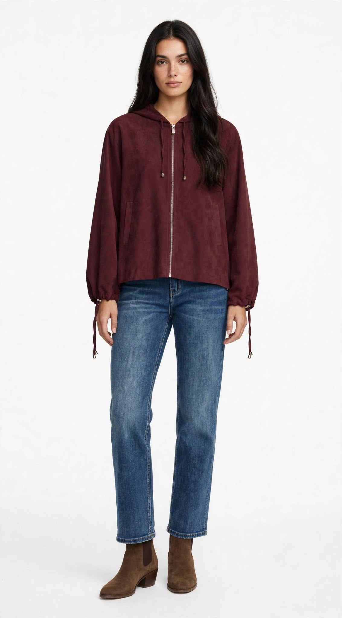 MIRIA - GIUBBOTTO DONNA CON CAPPUCCIO BORDEAUX