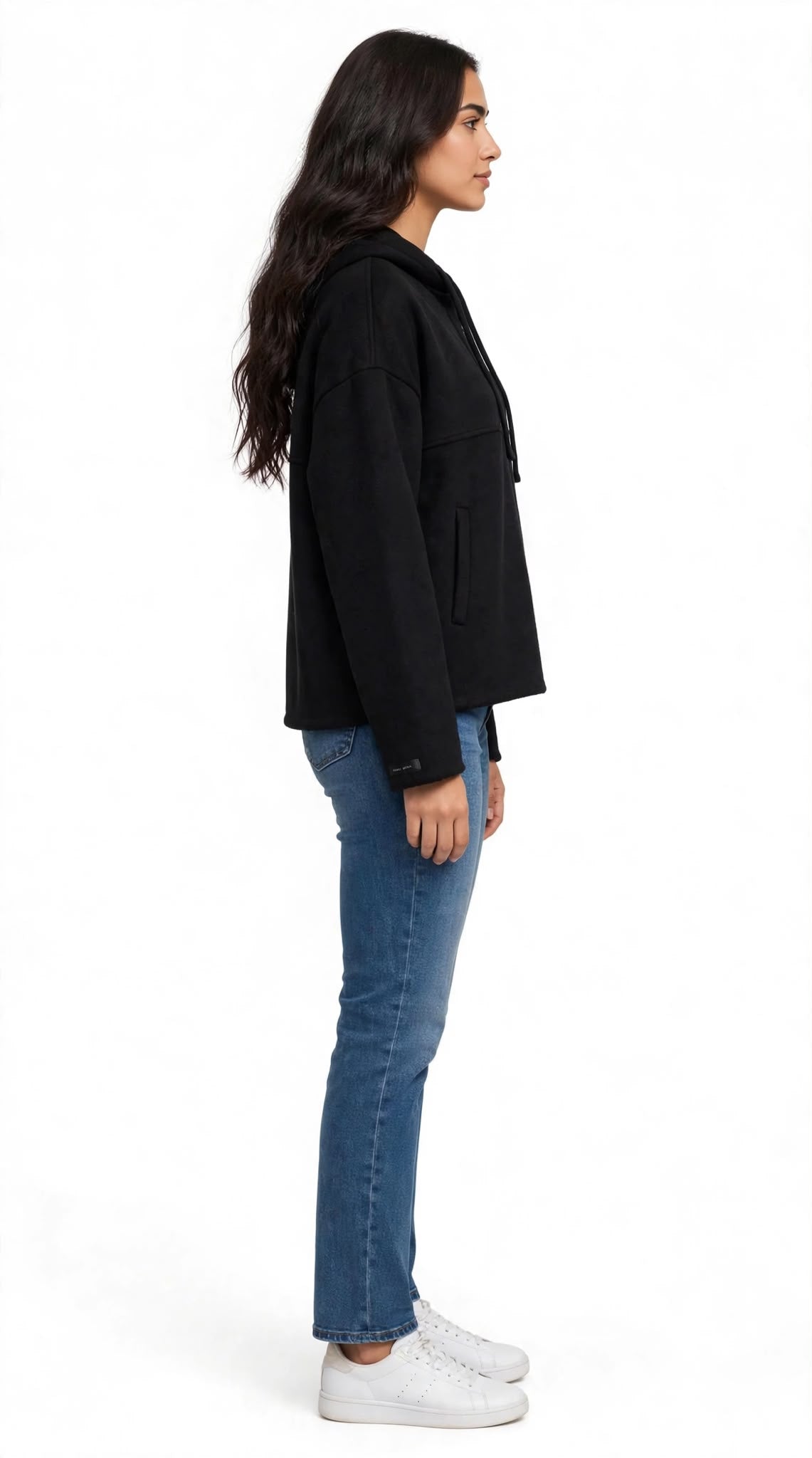 SIREN - CAPPOTTO CORTO BOXY CON CAPPUCCIO NERO