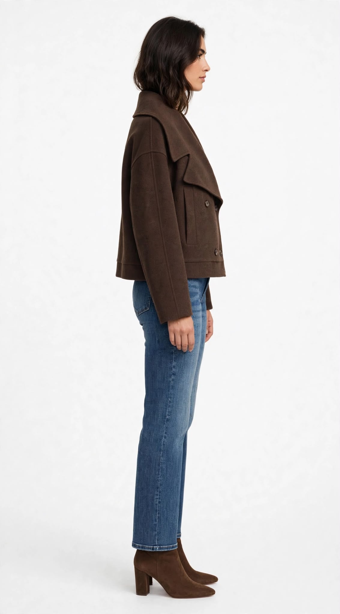 RIVERDALE - CAPPOTTO CORTO DOPPIO PETTO CAFFE'