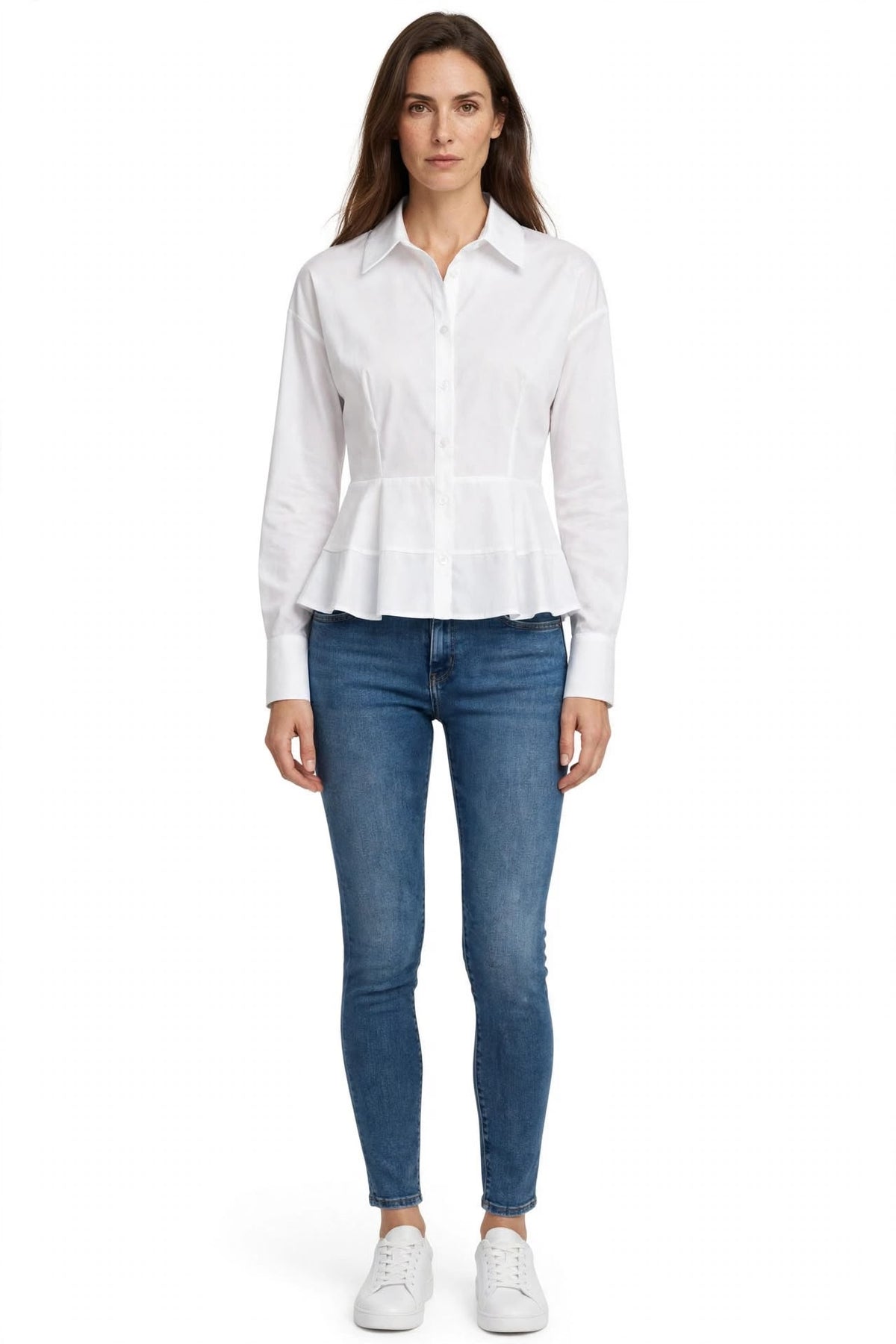 ARIAS - CAMICIA PEPLUM CON VITA SEGNATA BIANCA
