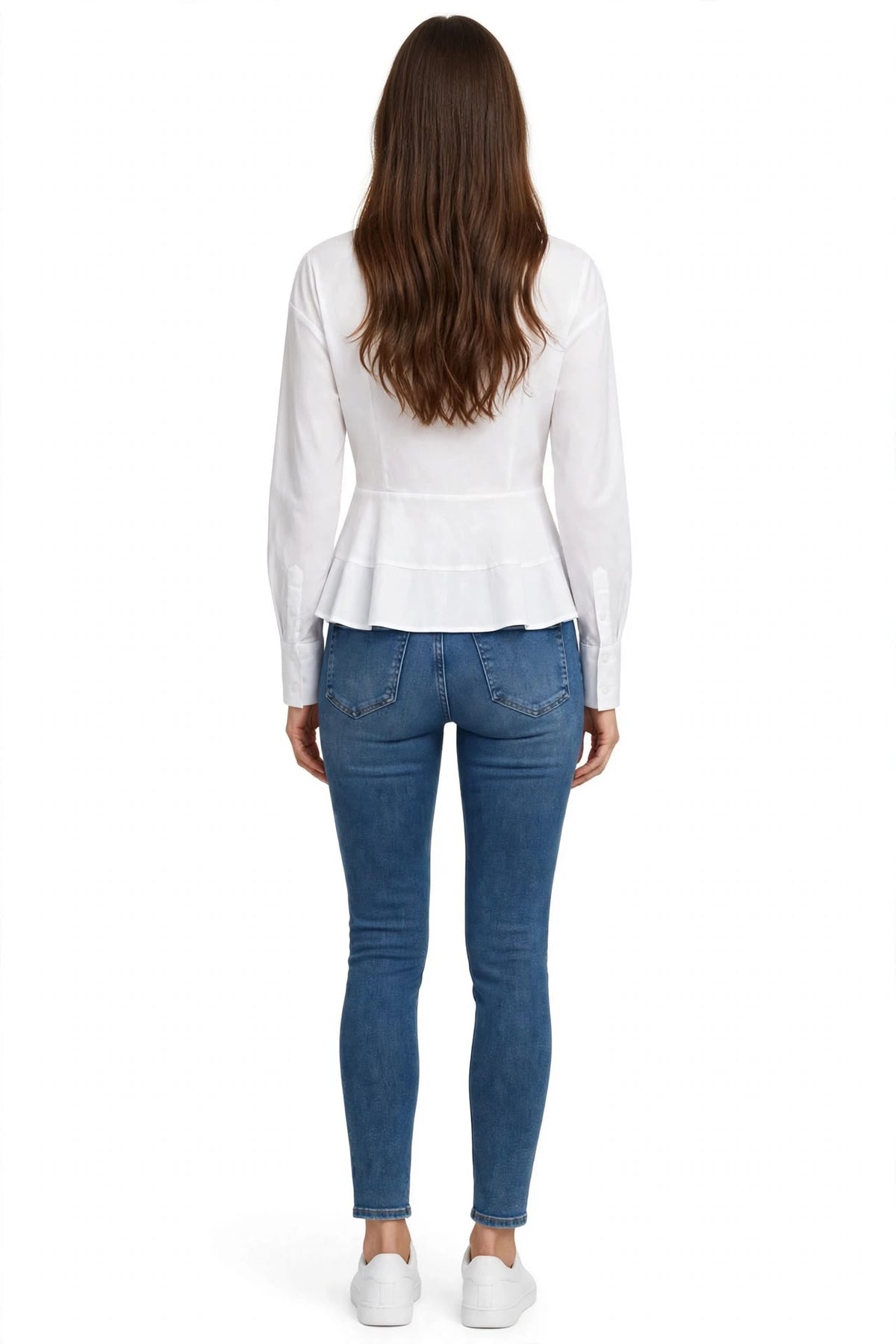 ARIAS - CAMICIA PEPLUM CON VITA SEGNATA BIANCA