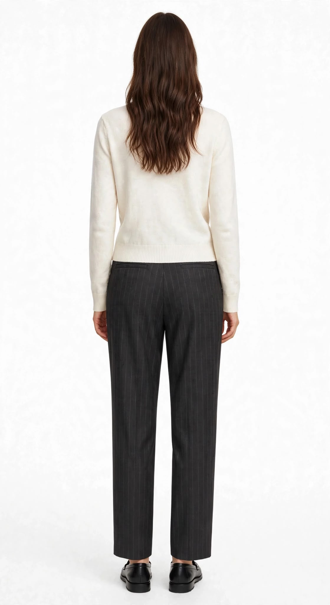 BUXELLES 524 - PANTALONE CON INCROCIO ASIMMETRICO GESSATO