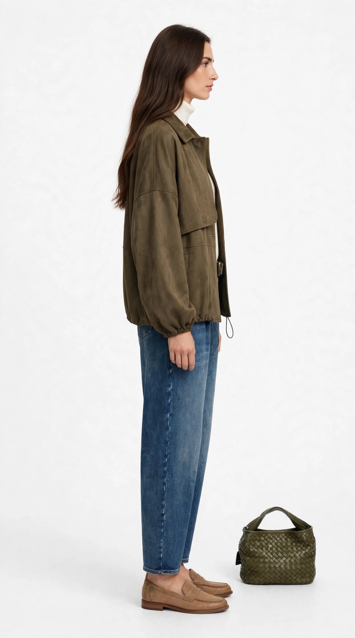 QUEEN - BOMBER LOOSE FIT VERDE MILITARE