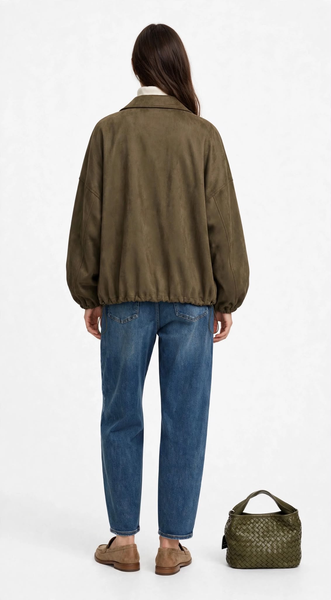QUEEN - BOMBER LOOSE FIT VERDE MILITARE
