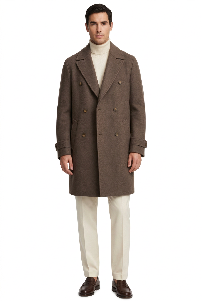 BENANTI - CAPPOTTO DOPPIO PETTO FANGO