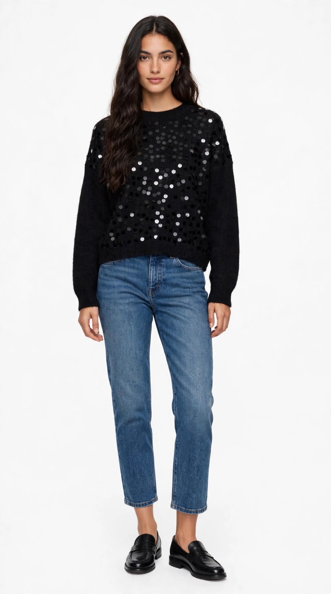 SPECCHI - MAGLIONE NERO CON PAILLETTES