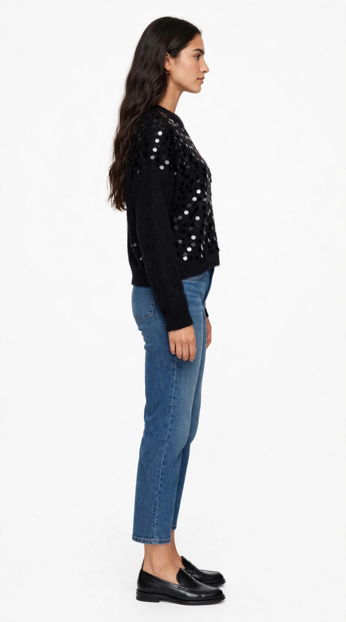 SPECCHI - MAGLIONE NERO CON PAILLETTES