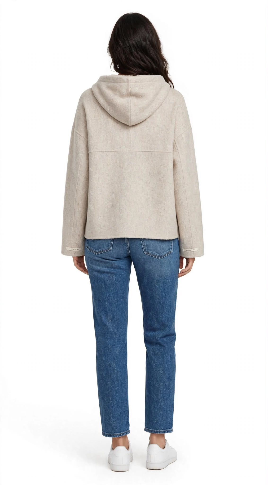 SIREN - CAPPOTTO CORTO BOXY CON CAPPUCCIO SABBIA