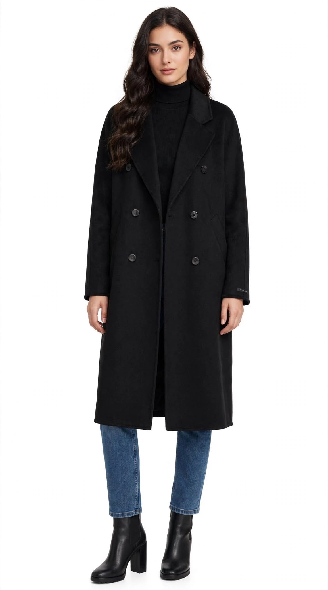 MICOL - CAPPOTTO DOPPIO PETTO NERO