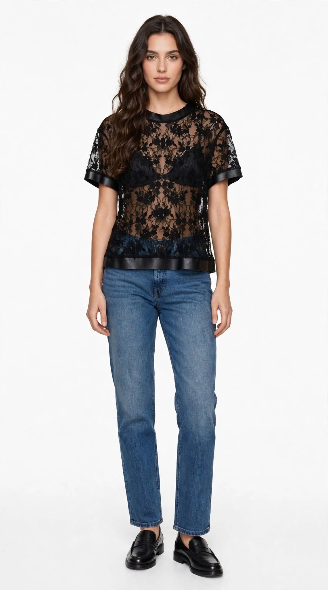 HONEY 467 - T-SHIRT PIZZO NERO