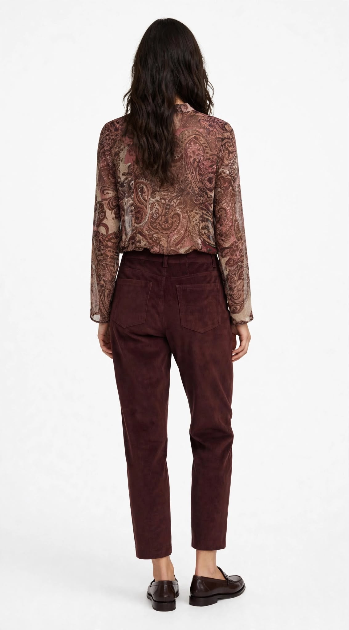 OSLO 5487 - PANTALONE DONNA VELLUTO BORDEAUX