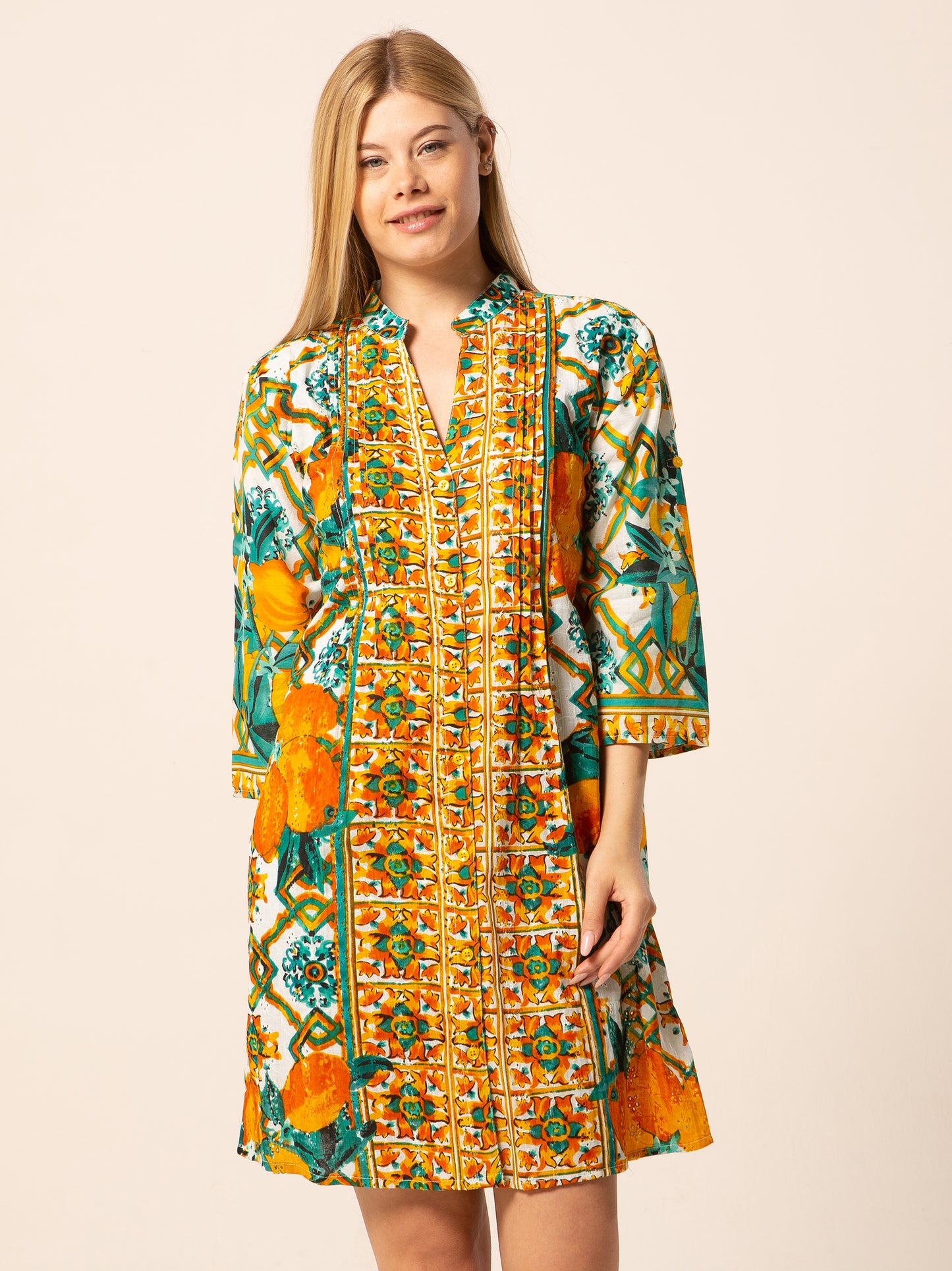 Abito Mix - verde fantasia arancia