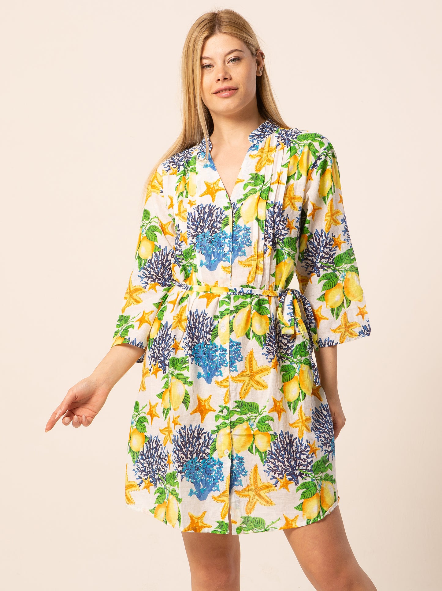 Abito Mix - blue fantasia corallo