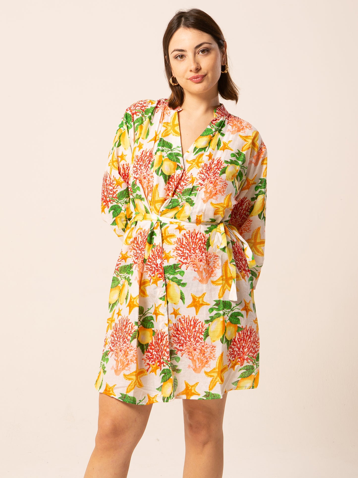 Abito Mix - rosso fantasia corallo