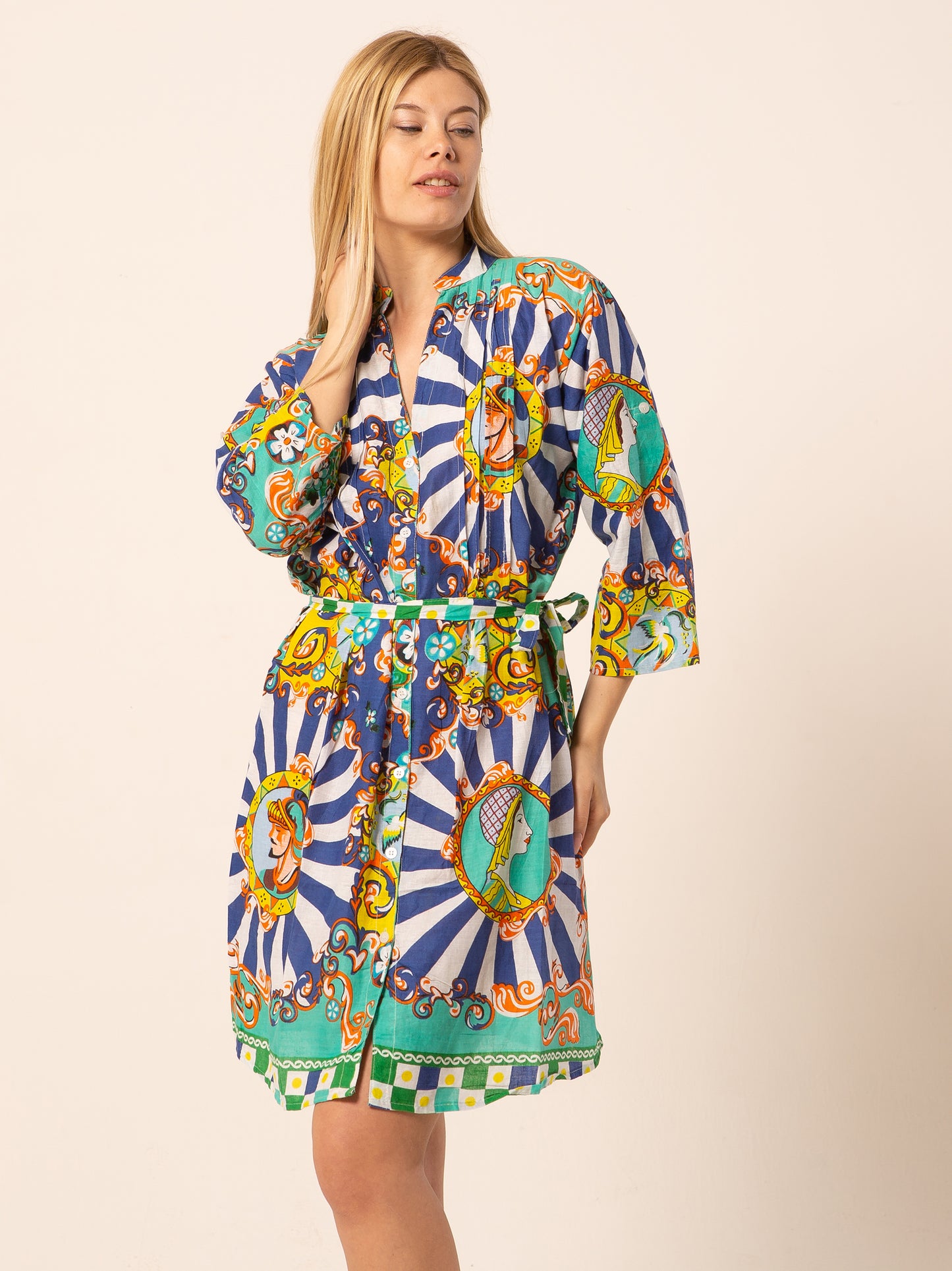 Abito Mix - verde fantasia donna