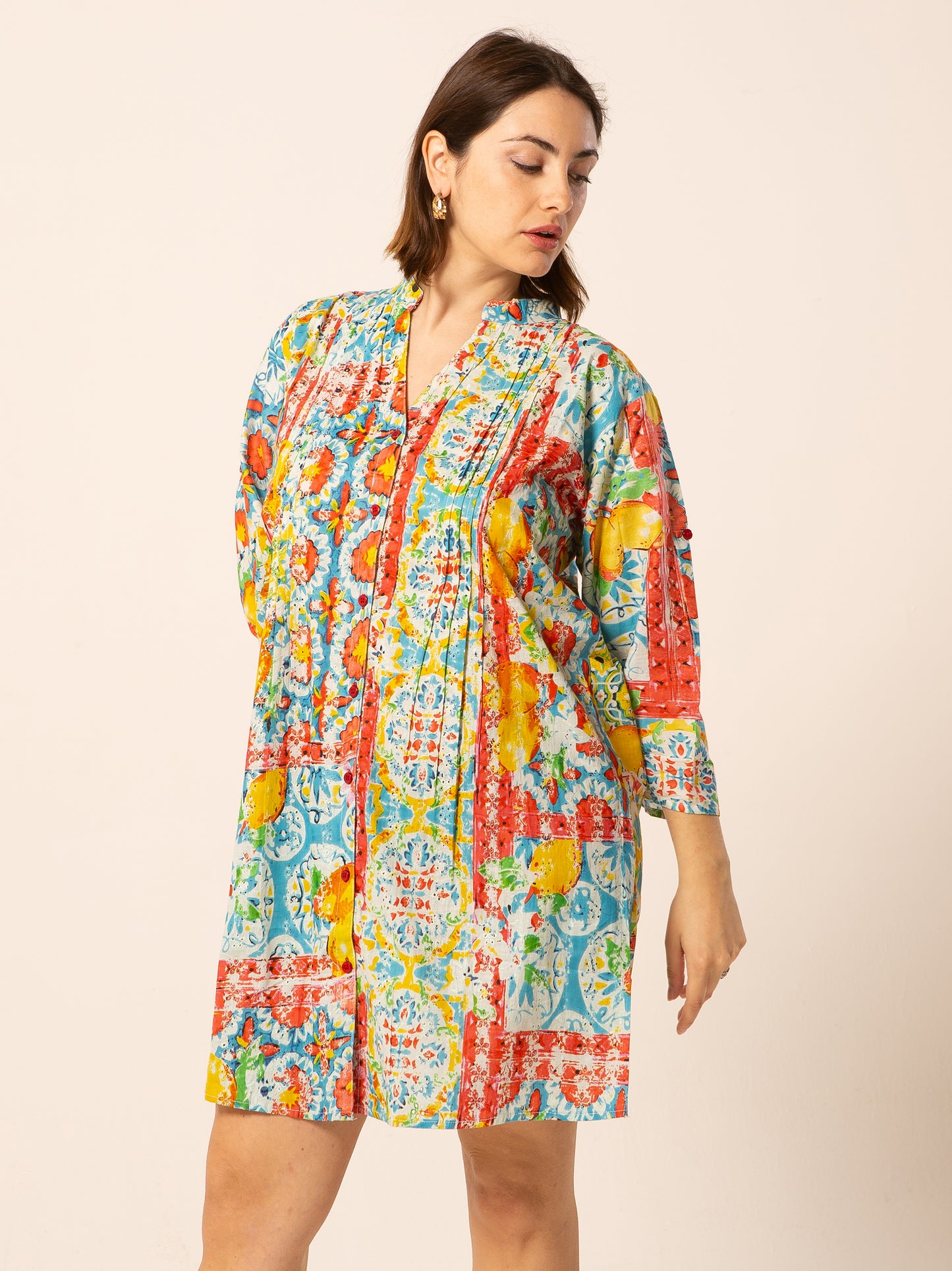 Abito Mix - rosso fantasia fiori