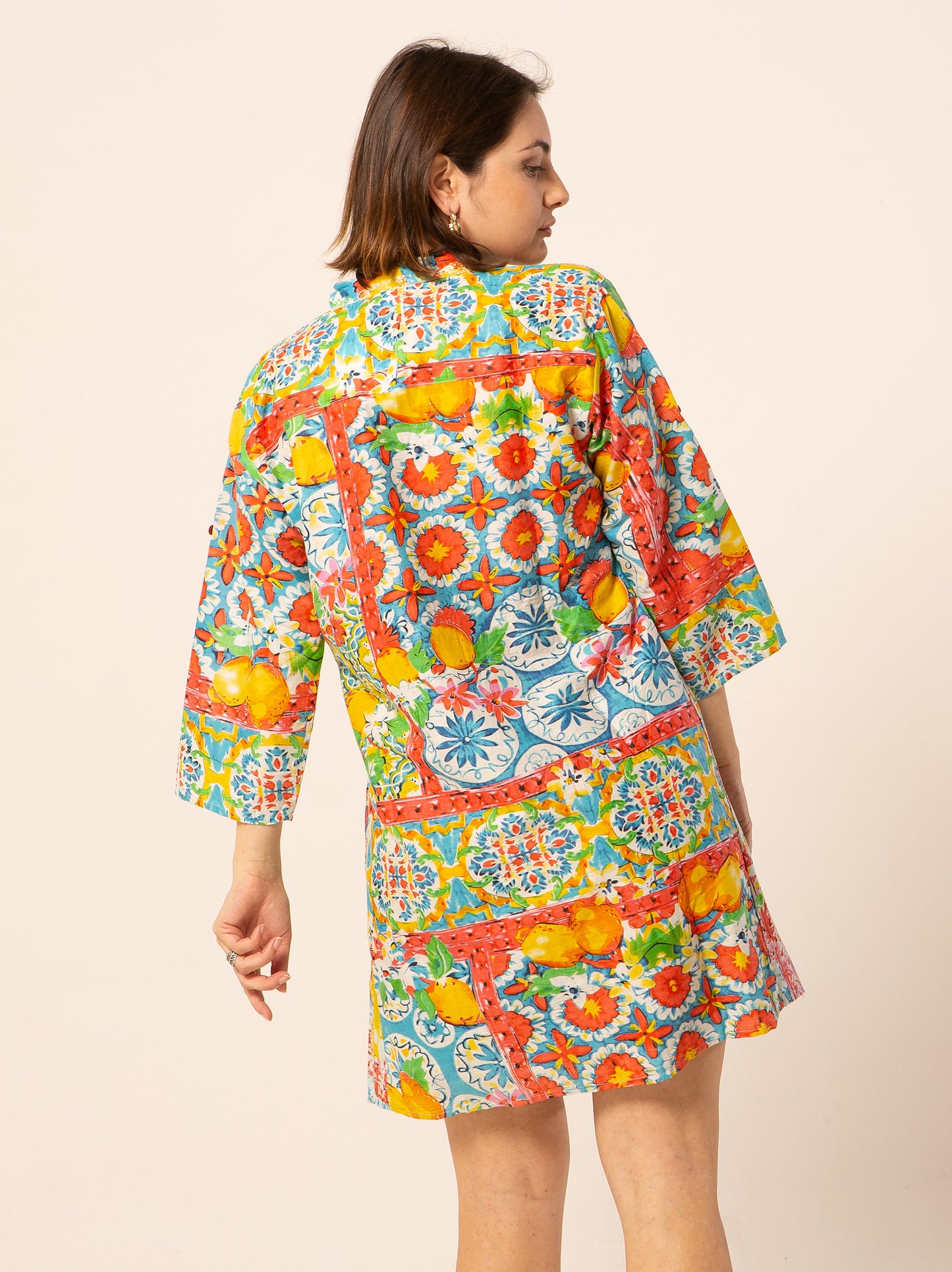 Abito Mix - rosso fantasia fiori