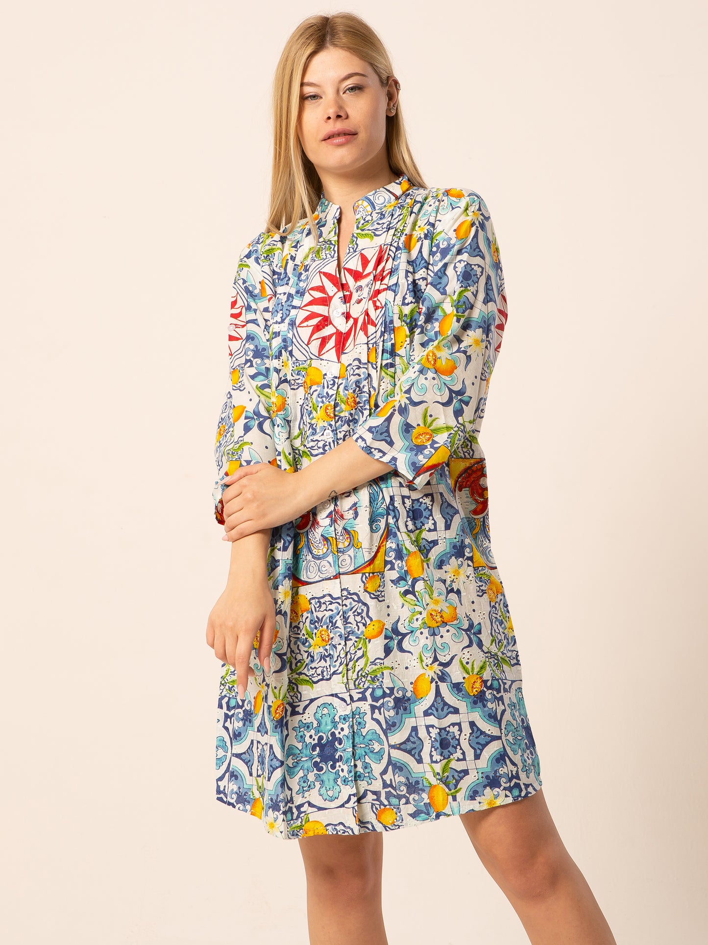 Abito Mix - blu fantasia sole luna