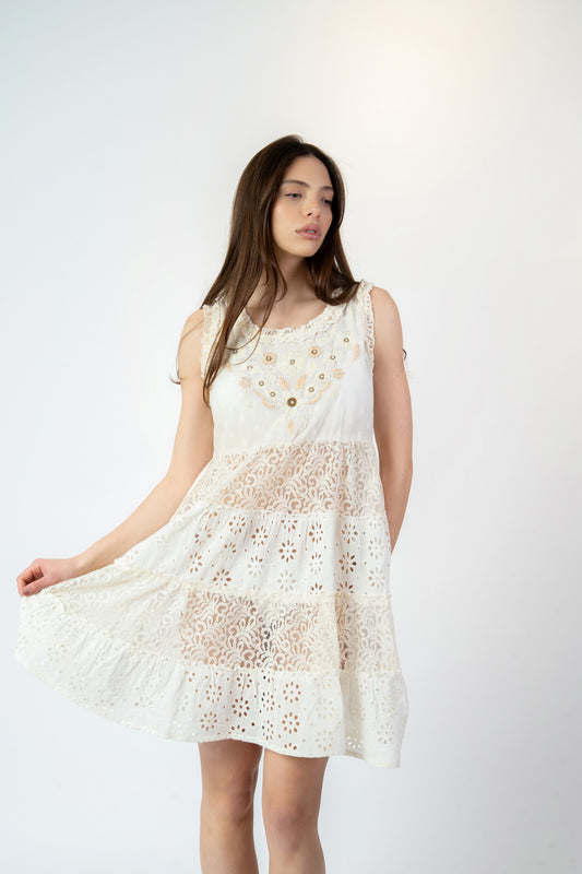 Amaya - Abito fantasia beige