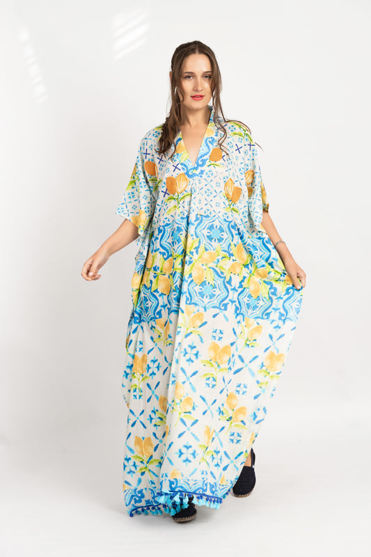 Caftan Dress - Agrigento - blue